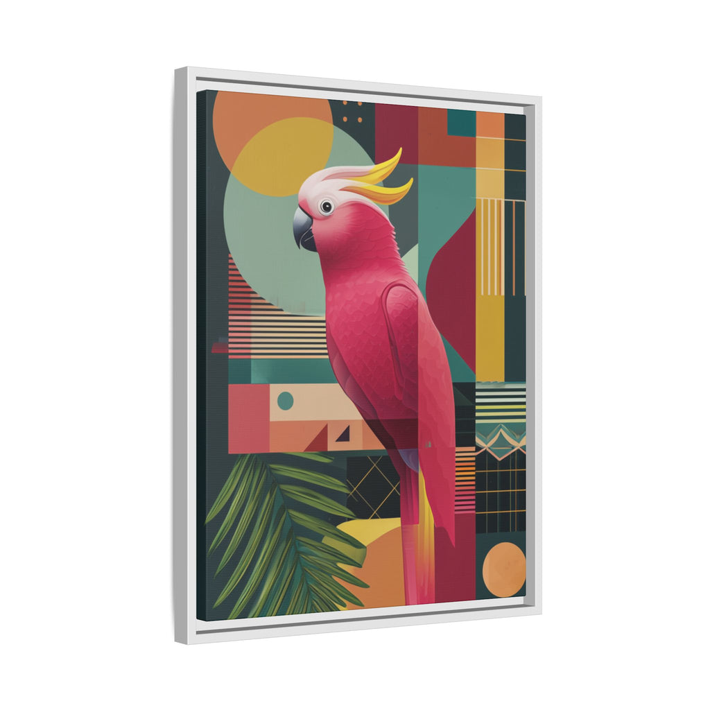 Geometric Cockatoo Framed Print: Mid-Century Modern Bird Art, Contemporary Graphic Print   |  Personalized & Custom Orders Available