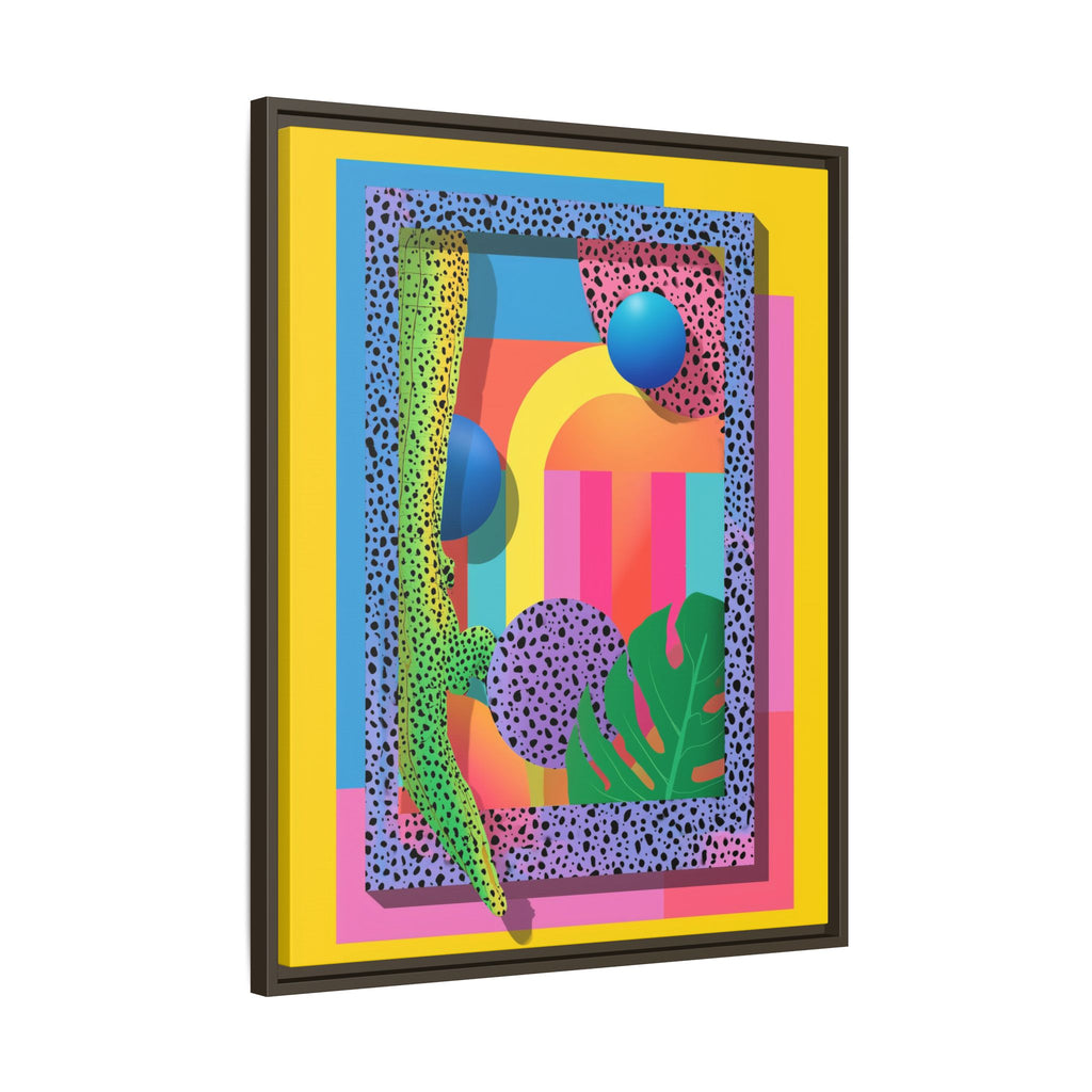 Geometric Rhythms: Abstract Layers of Color, Dimensional Shapes and Tropical Elements, Vibrant Modern Art Composition   |   Custom Orders