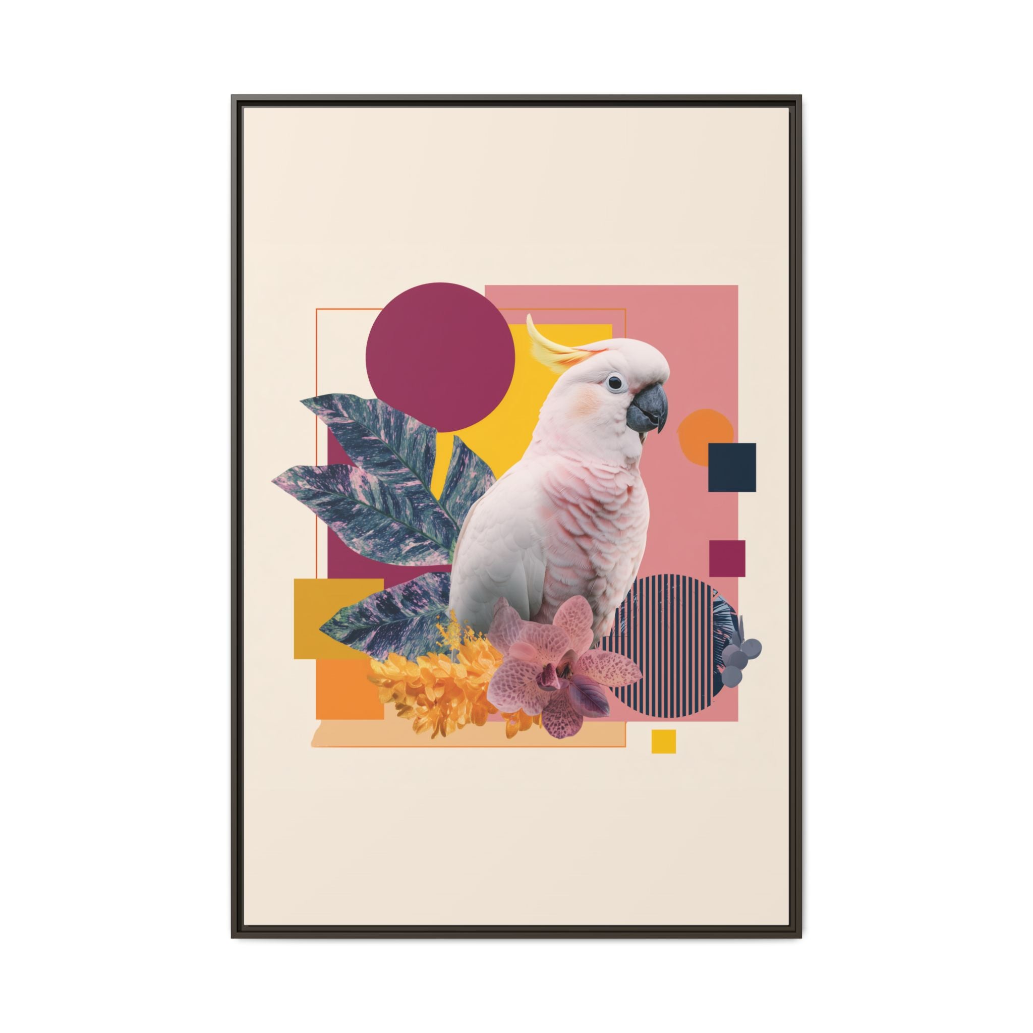 Cockatoo in Geometric Paradise: Tropical Avian Design, Modern Abstract Art   |    Custom Orders Available