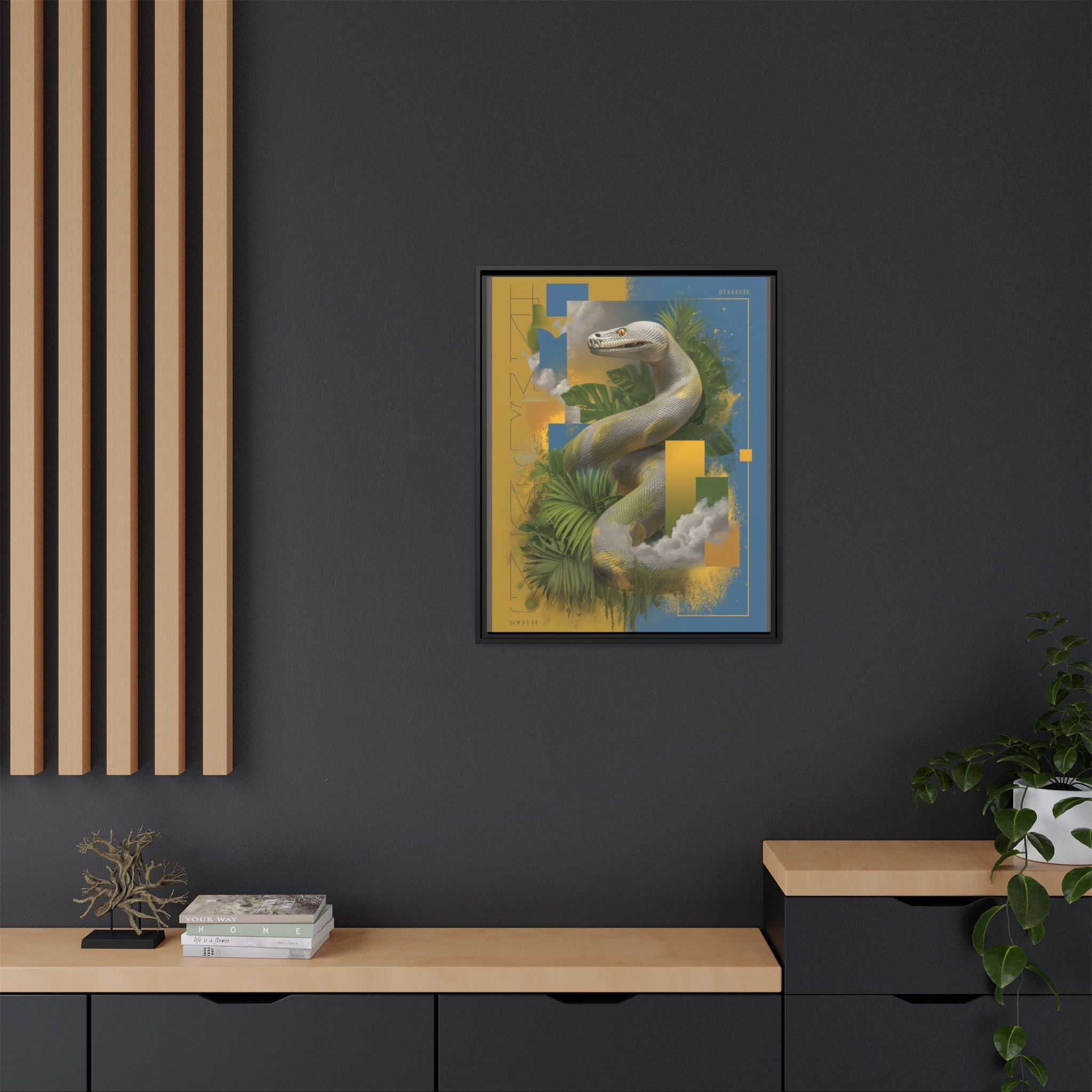 Serpent of Surreal Geometries: Tropical Hyperrealism, Digital Snake Illustration   |    Custom Orders Available