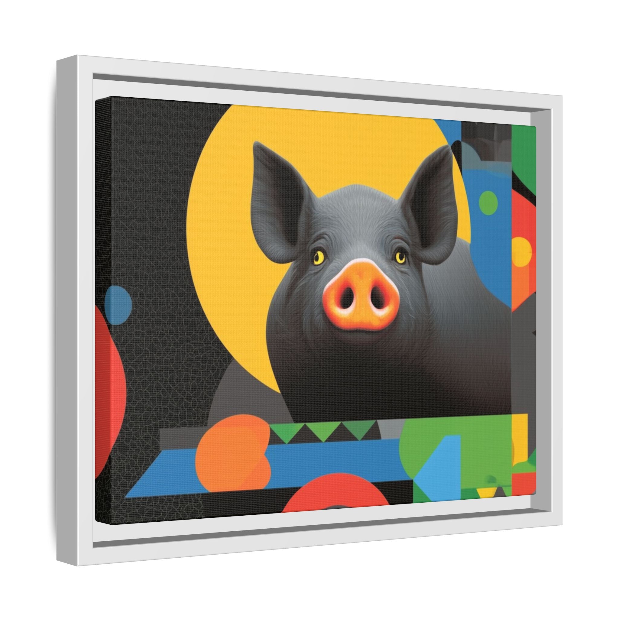 Geometric Pig Poster: Abstract Graphic Design, Colorful Modernist Composition   |    Custom Orders Available