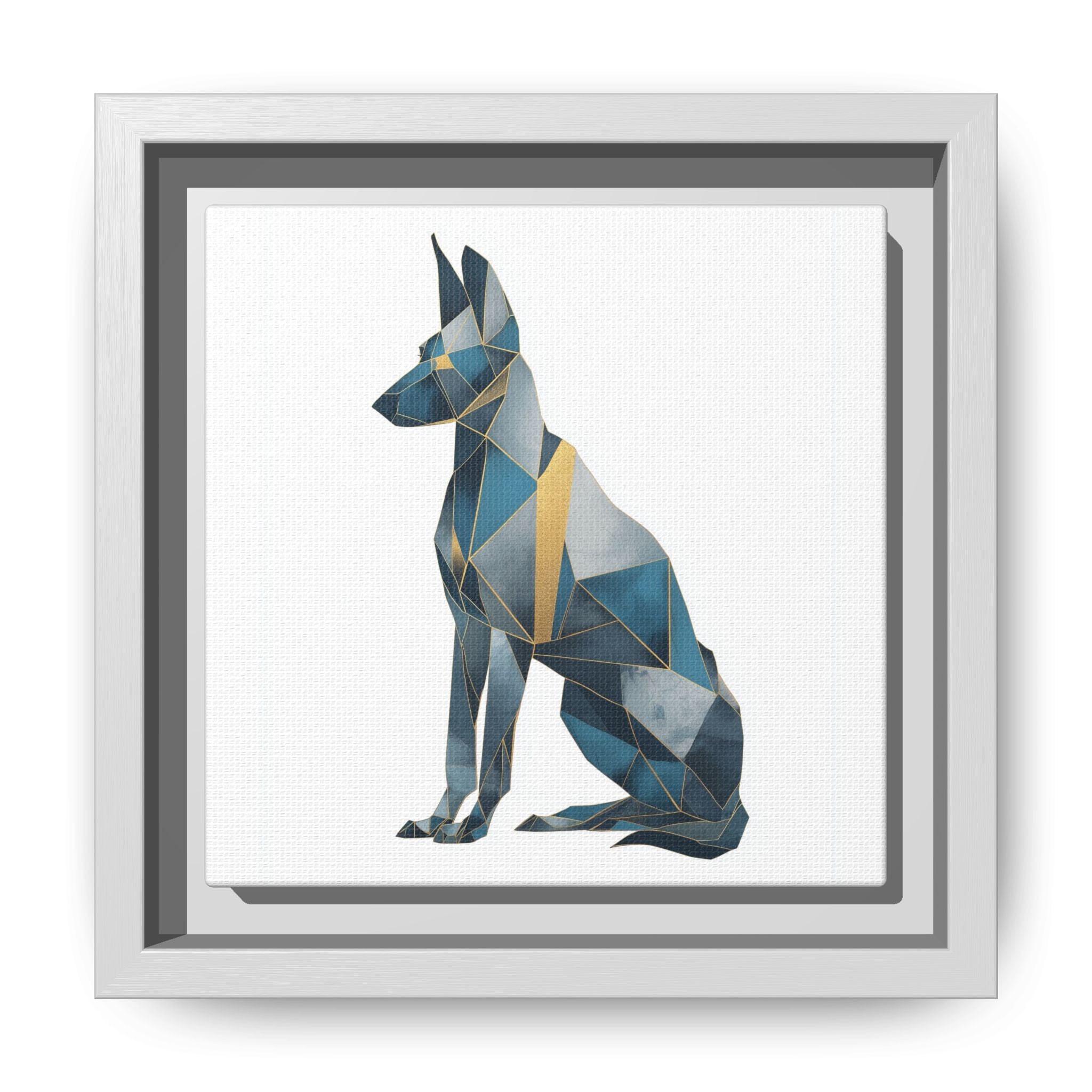 Geometric Canine Mosaic: Fractured Blue Shepherd, Modern Polygonal Art   |  Personalized & Custom Orders Available