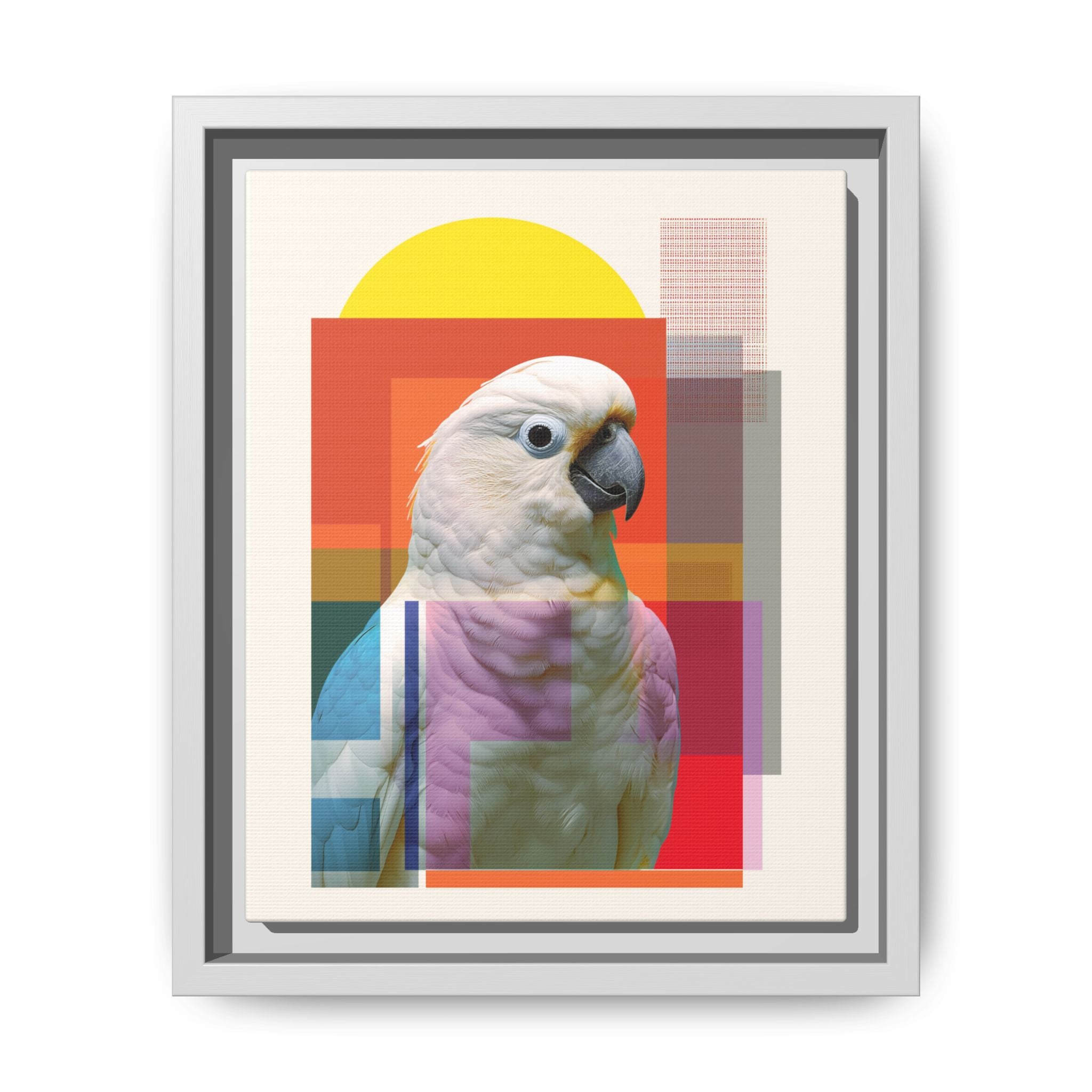 Cockatoo in Color: Geometric Wildlife Art, Contemporary Parrot Portrait   |    Custom Orders Available
