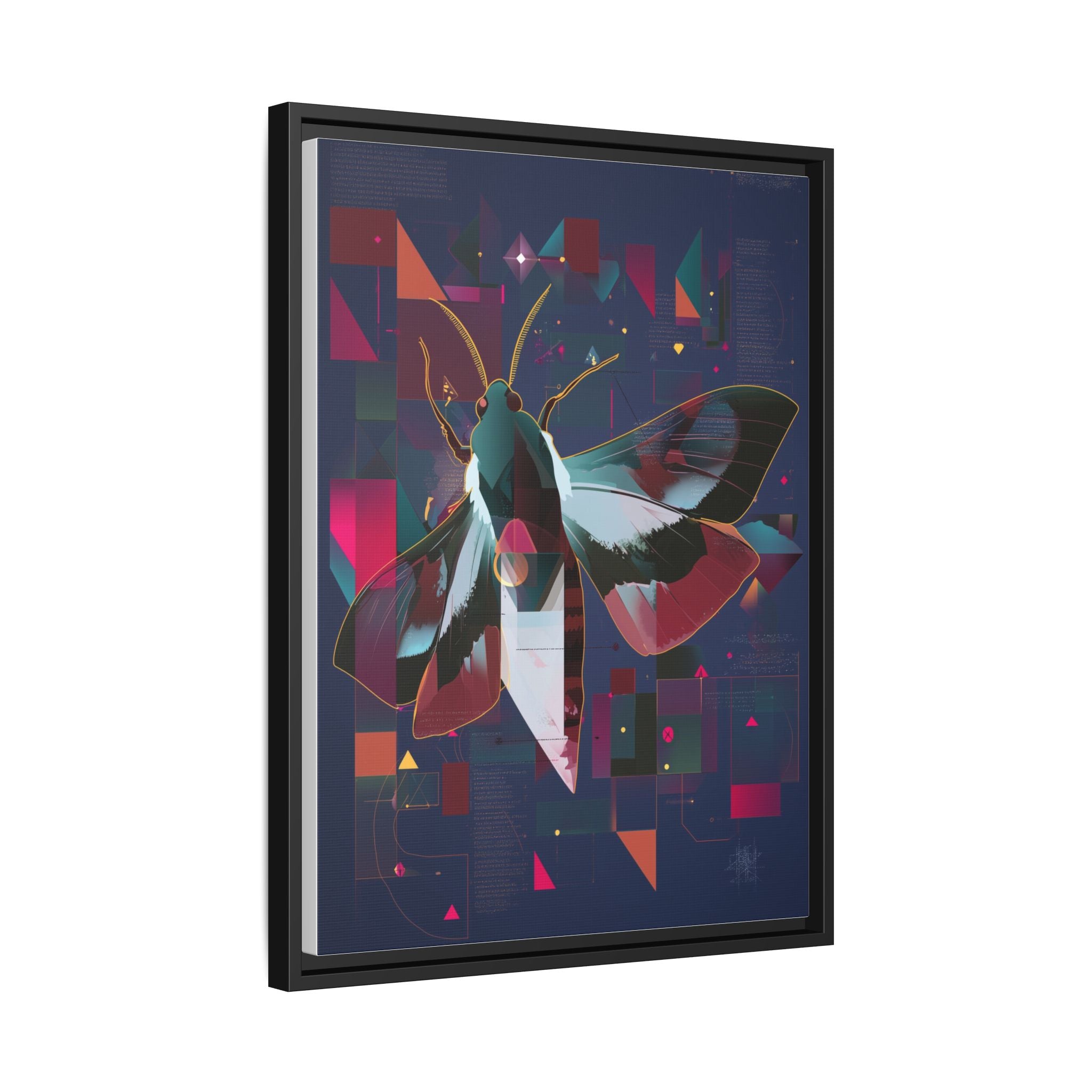 Metamorphic Circuits Framed Print : Geometric Butterfly Fusion, Digital Abstract Techno-Art   |   Custom Orders Available