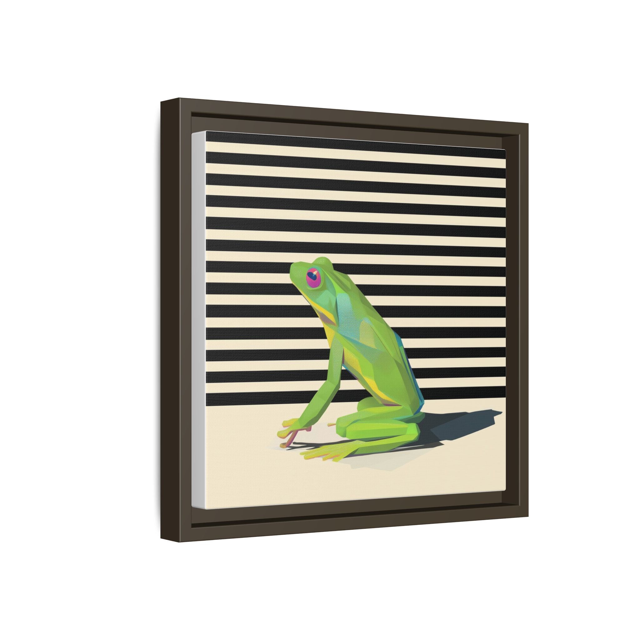 Stylized Frog Portrait Framed Print , Minimalist Pop Art Design   |  Personalized & Custom Orders Available