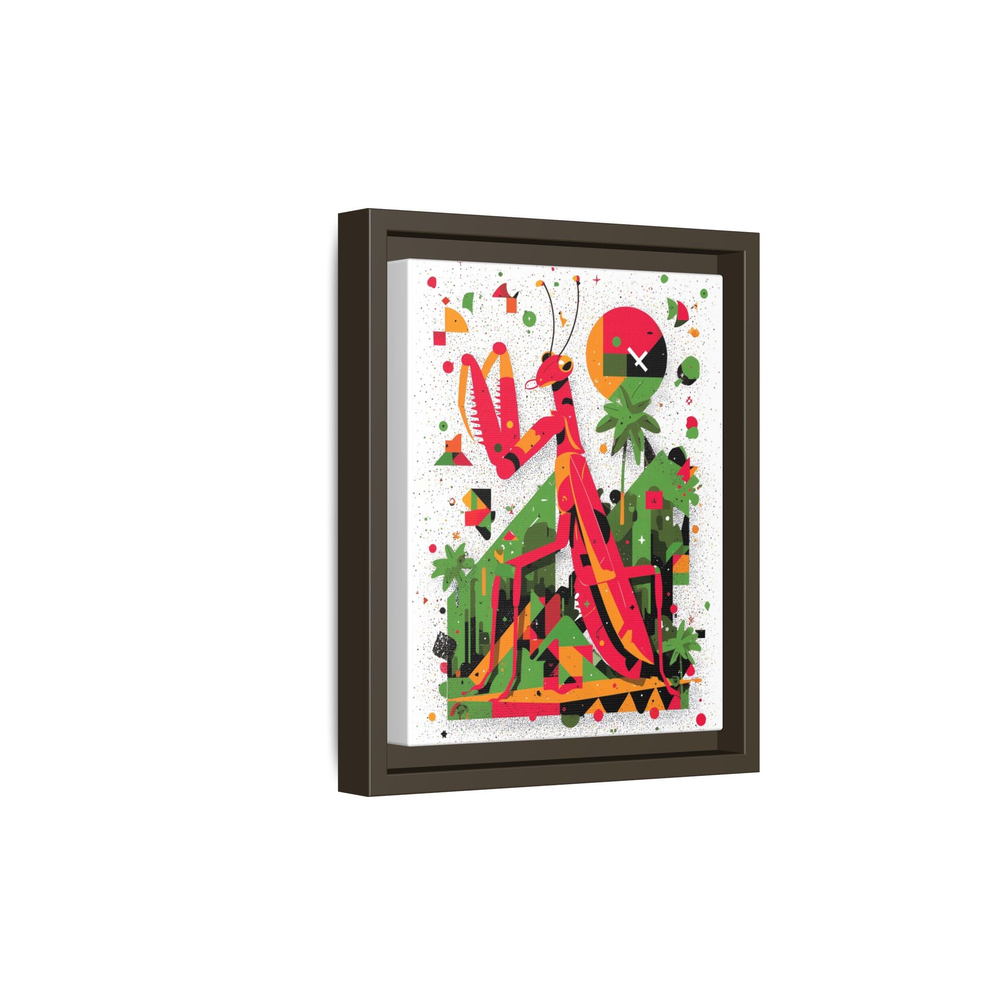 Praying Mantis Framed Print Geometric : Abstract Modernist Insect Art, Graphic Design Composition   |   Custom Orders Available