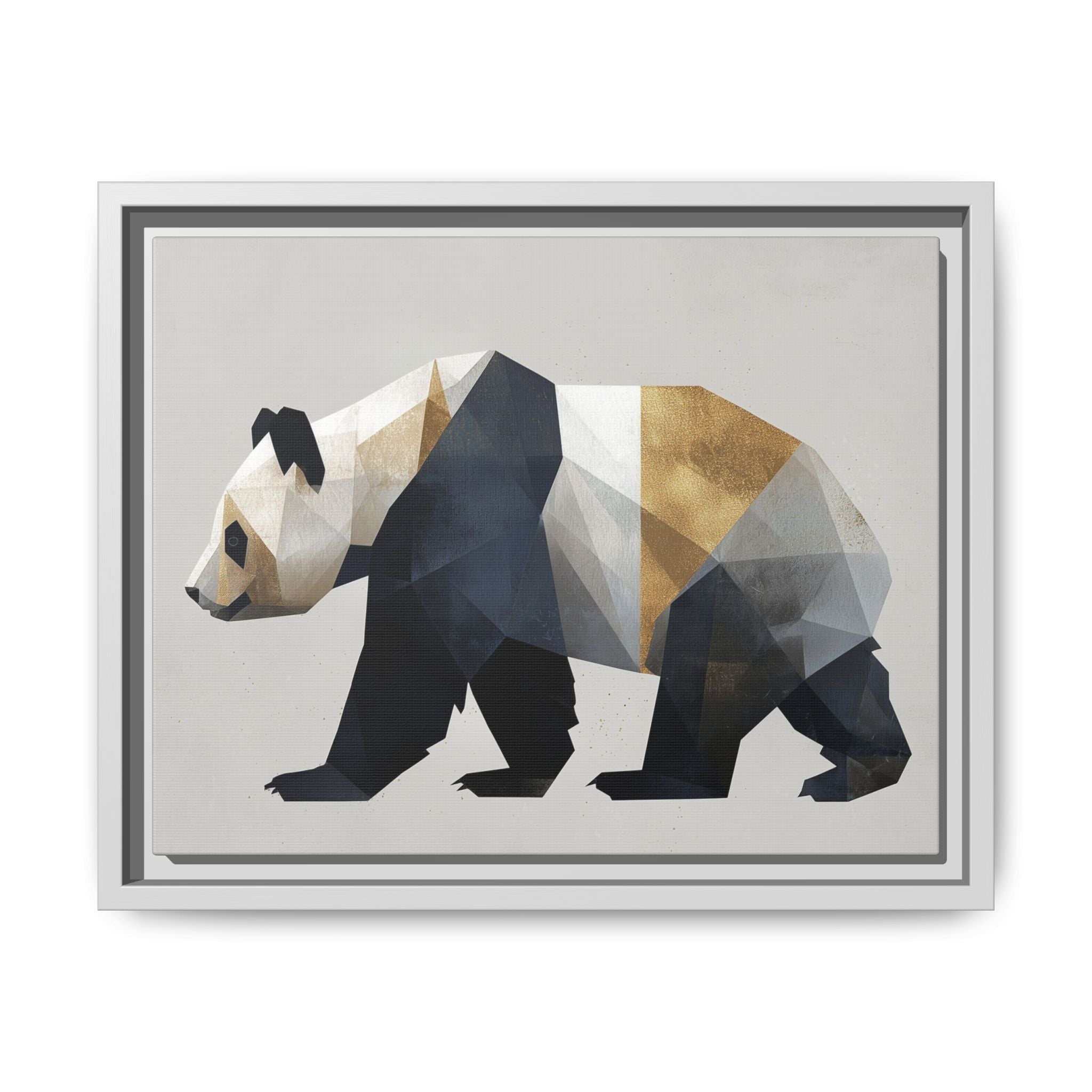 Geometric Panda: Low-Poly Digital Art, Metallic Contemporary Design   |  Personalized & Custom Orders Available