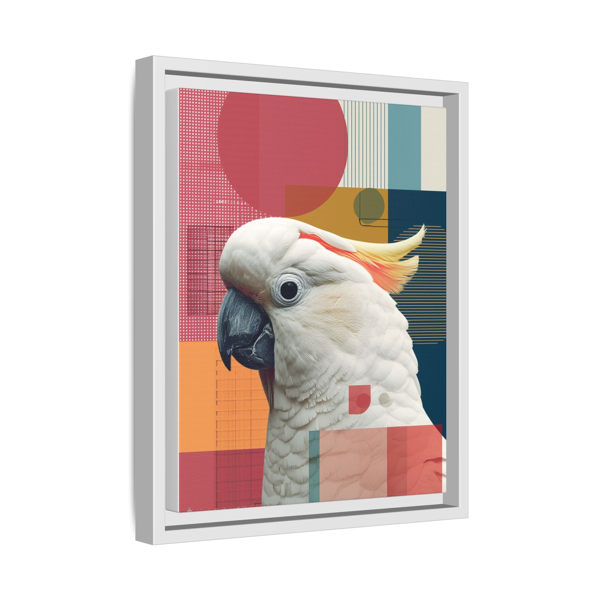 Cockatoo in Geometry: Mid-Century Modern Wildlife Art, Photorealistic Nature Print   |    Custom Orders Available