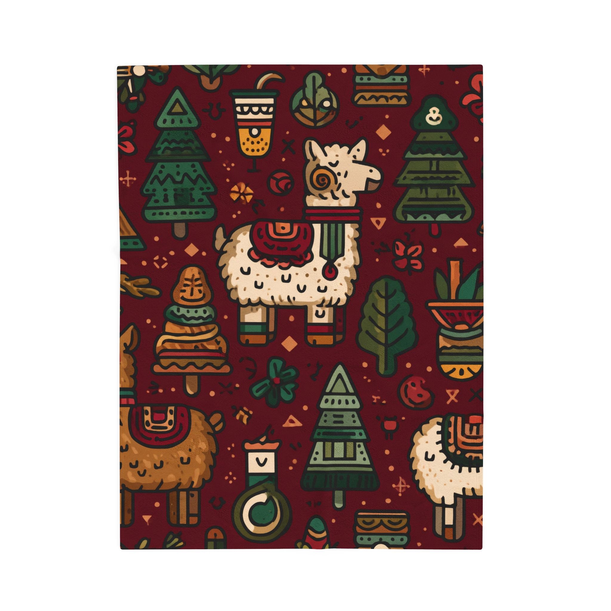 Colorful Llama Peruvian Cusco Plush Blanket, Cozy Home Decor, Unique Gift for Kids, Mexican Fiesta Theme, Perfect for Snuggling