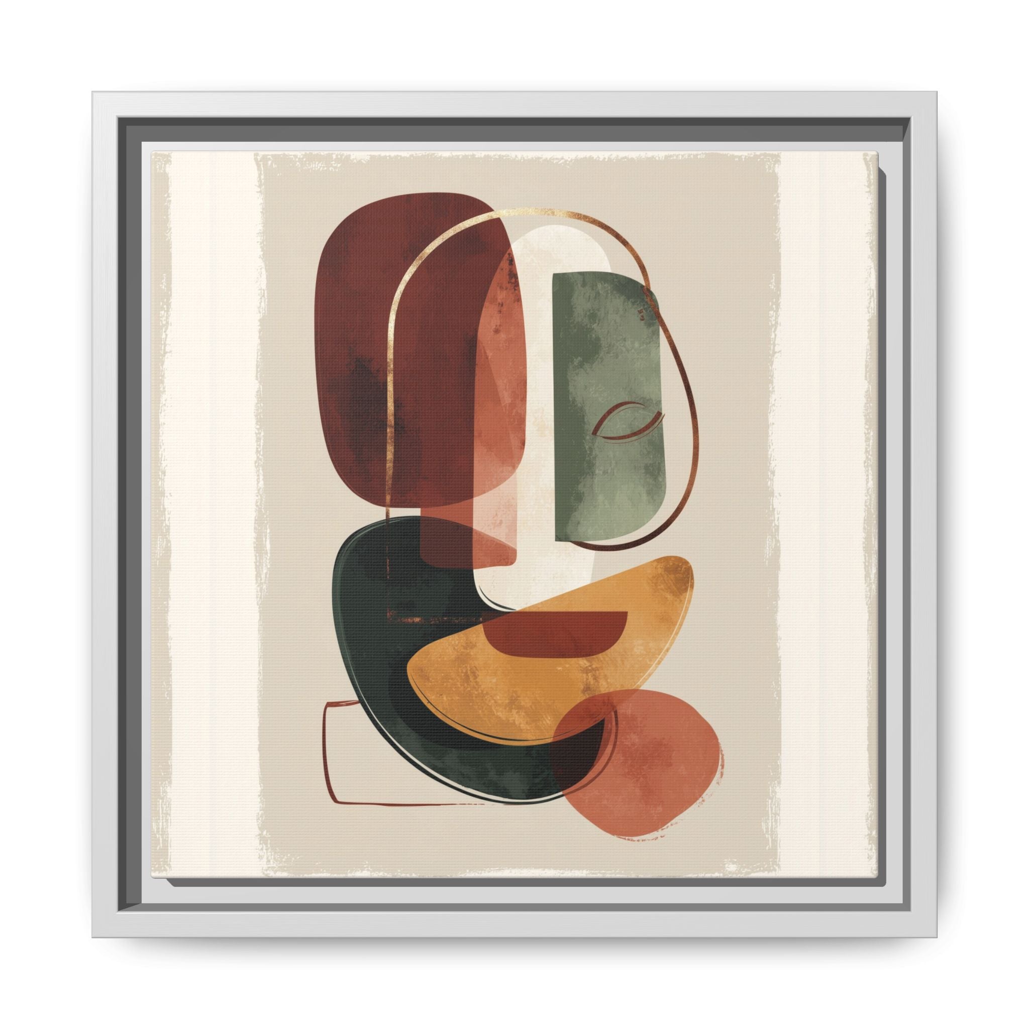 Layered Geometries: Mid-Century Modern Composition, Organic Abstract Design, Translucent Intersecting Shapes   |   Custom Orders Accepted