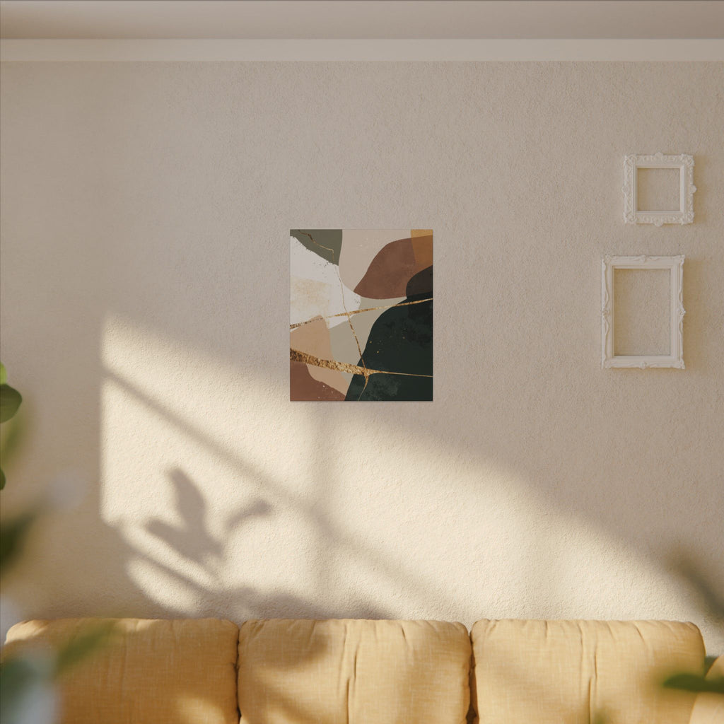 Canvas Print, Abstract Earthy Gold Wall Art, Modern Designer Home Decor, Stretched Matte Canvas; Thick, Multi-Size, Office Decor