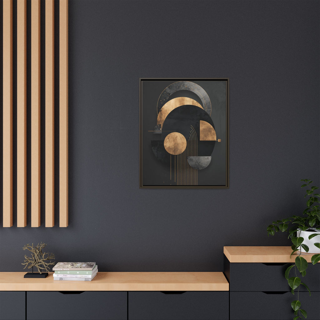 Geometric Resonance: Abstract Gold and Black Design, Minimalist Architectural Art, Modern Metallic Composition   |   Custom Orders Accepted