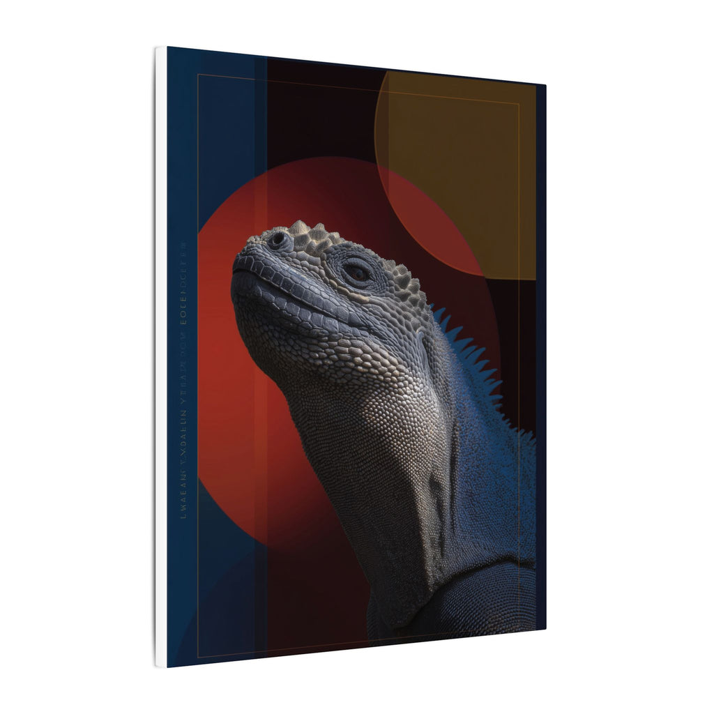 Marine Iguana Canvas: Reptilian Portrait, Digital Naturalism   |    Custom Orders Available