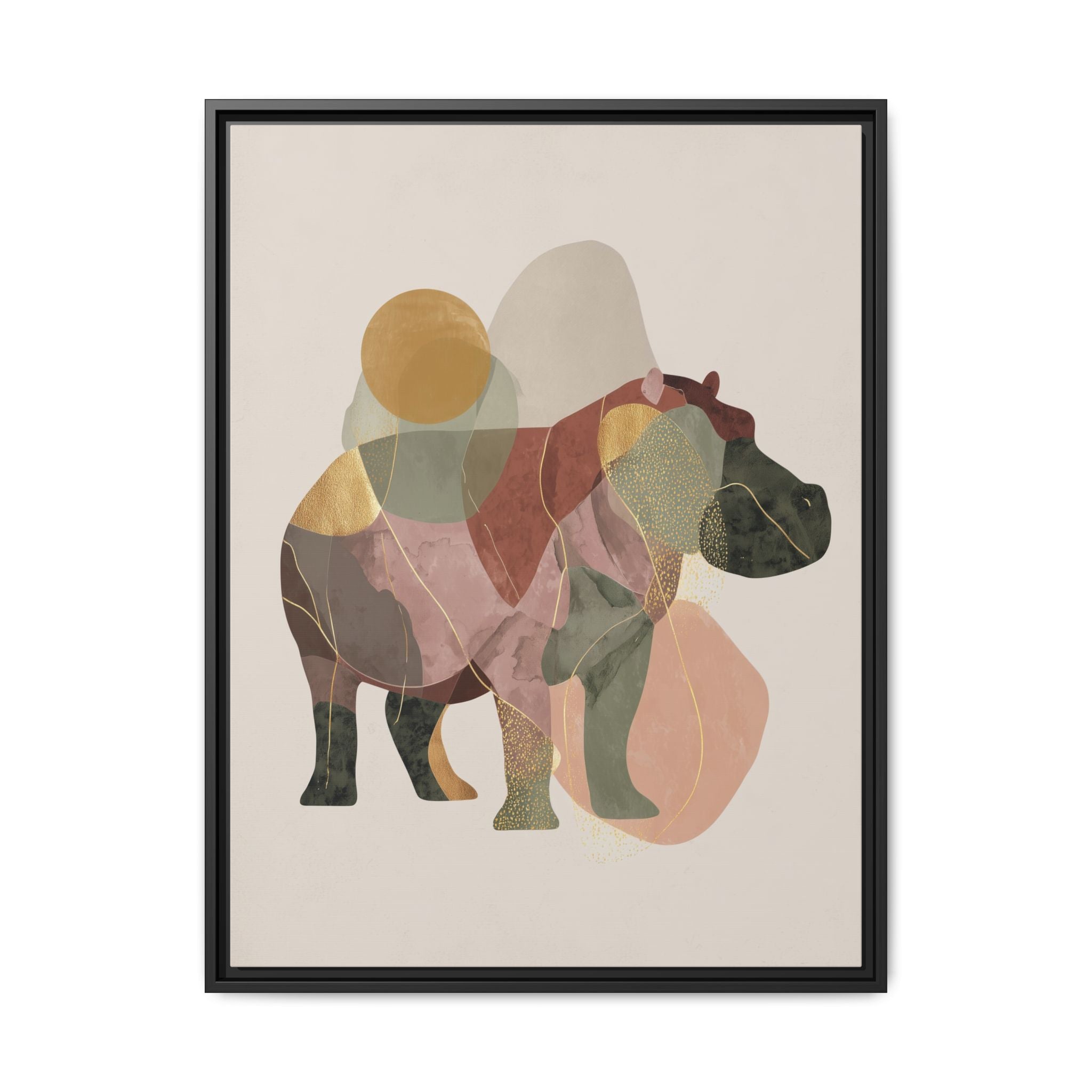 Fragmented Hippopotamus: Geometric Abstract Art, Minimalist Animal Portrait   |  Personalized & Custom Orders Available