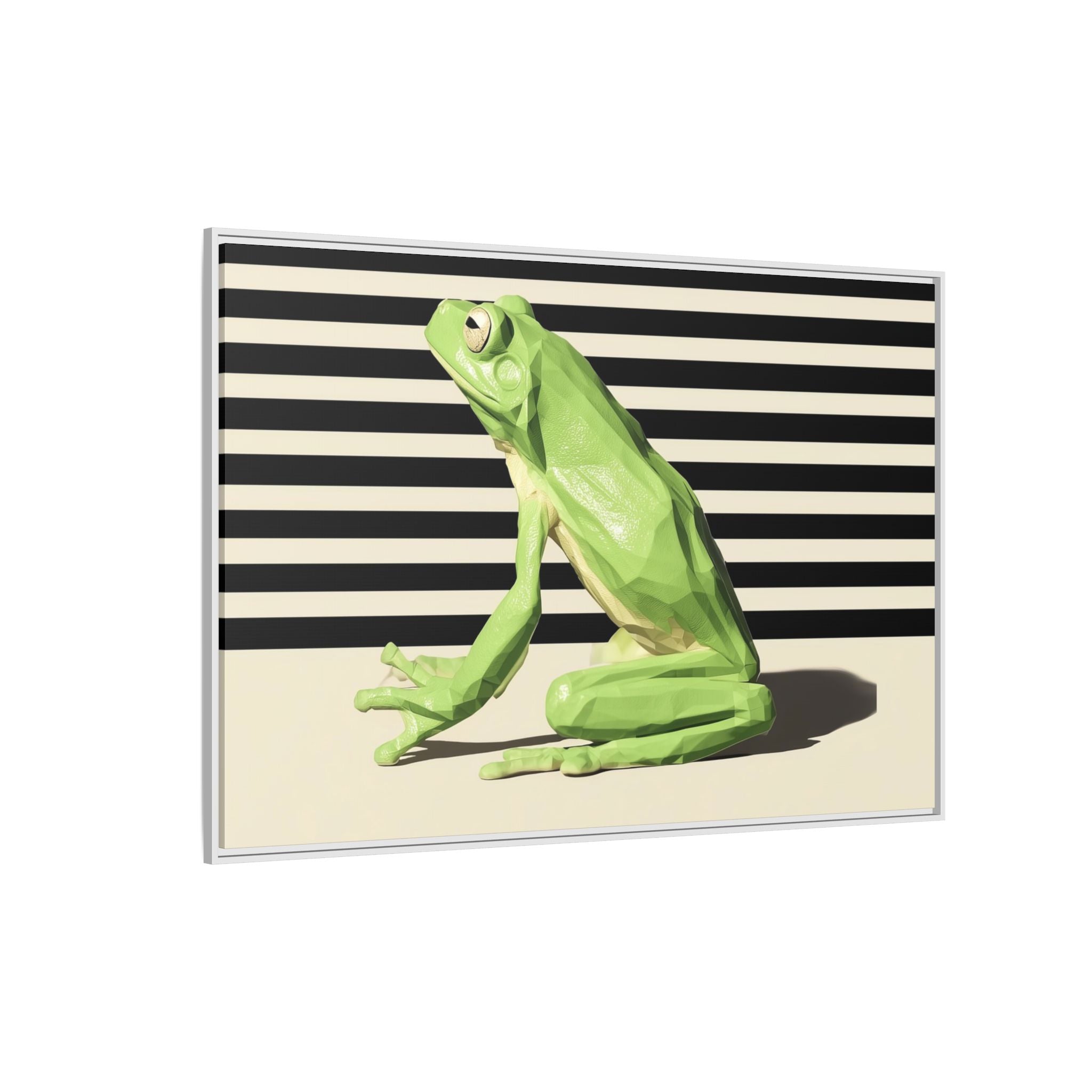 Geometric Frog Framed Print : Low-Poly Amphibian Design, Contemporary Minimalist Art   |  Personalized & Custom Orders Available