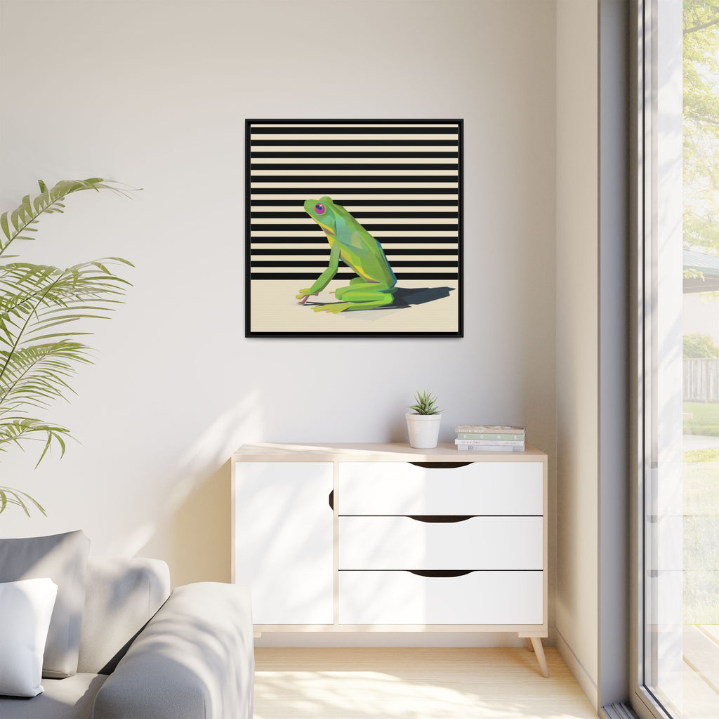 Geometric Frog: Minimalist Animal Portrait, Modern Graphic Design   |    Custom Orders Available