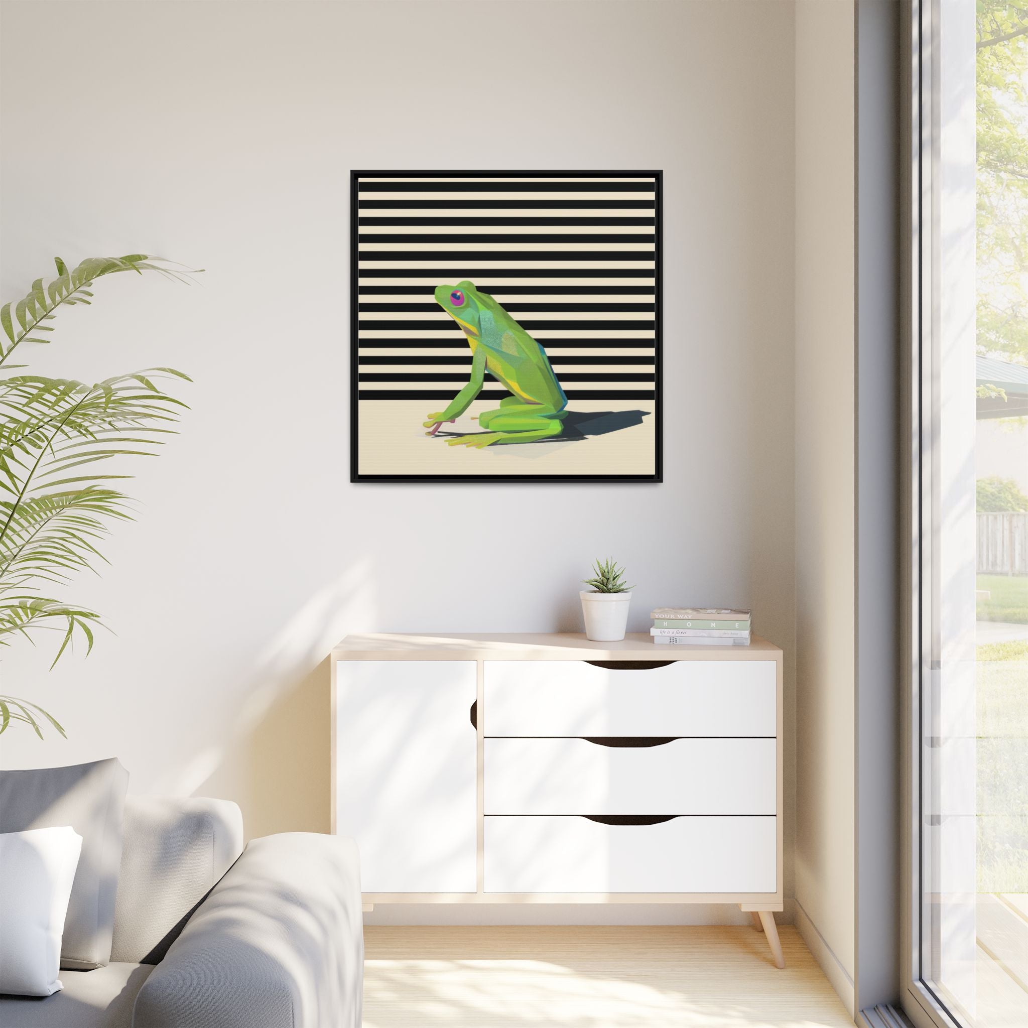 Geometric Frog: Minimalist Animal Portrait, Modern Graphic Design   |    Custom Orders Available