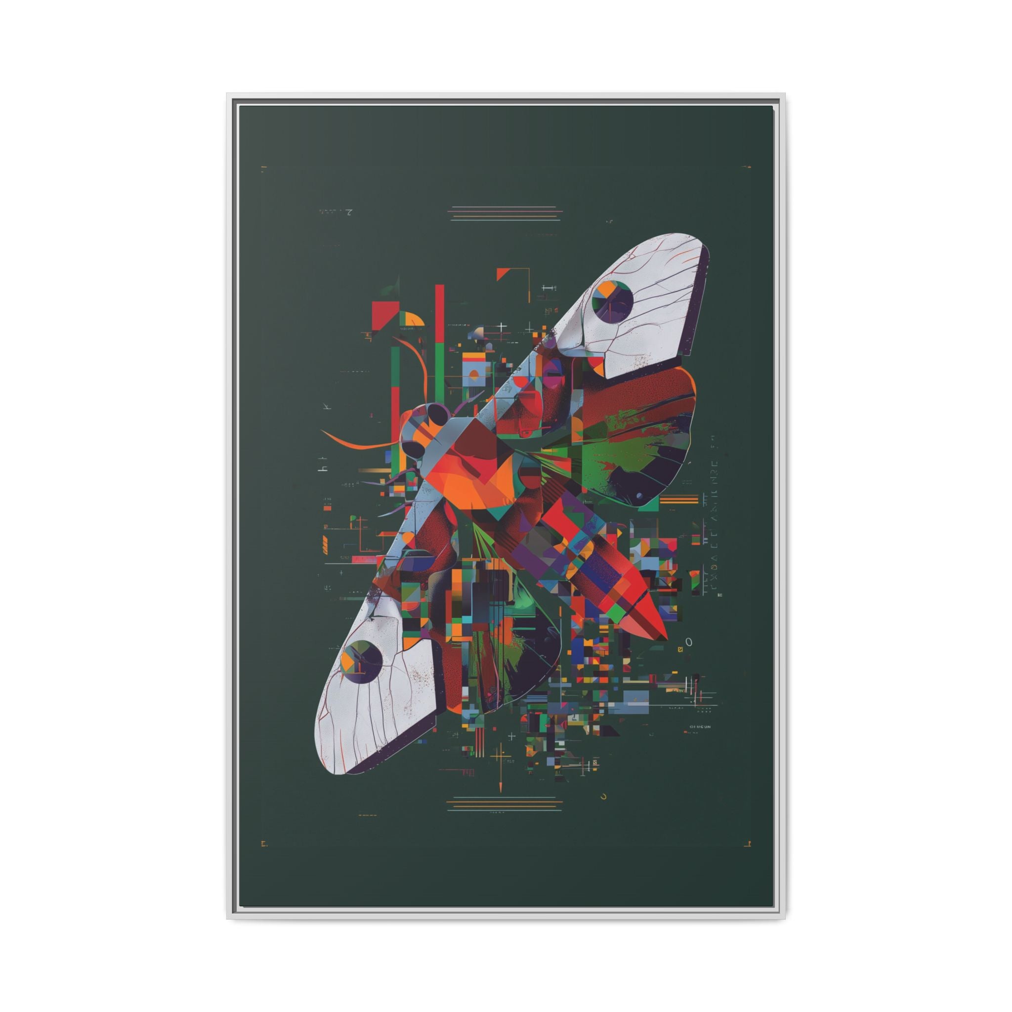 Digital Metamorphosis Framed Print: Geometric Butterfly Abstrac, Cubist Technological   |  Personalized & Custom Orders Available