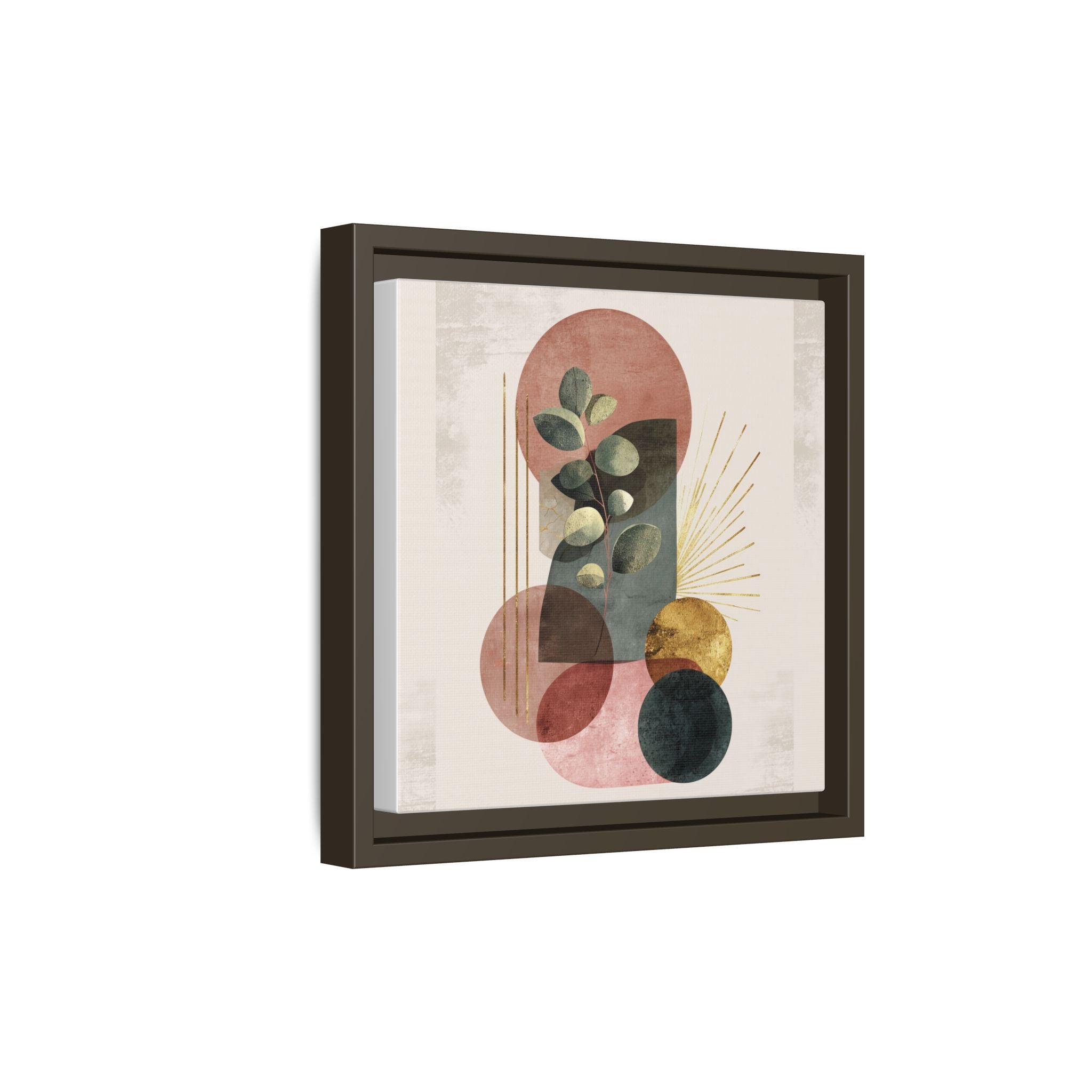 Botanical Geometric Symphony: Eucalyptus Harmony, Metallic Intersections, Modern Earth Tones   |   Custom Orders Accepted