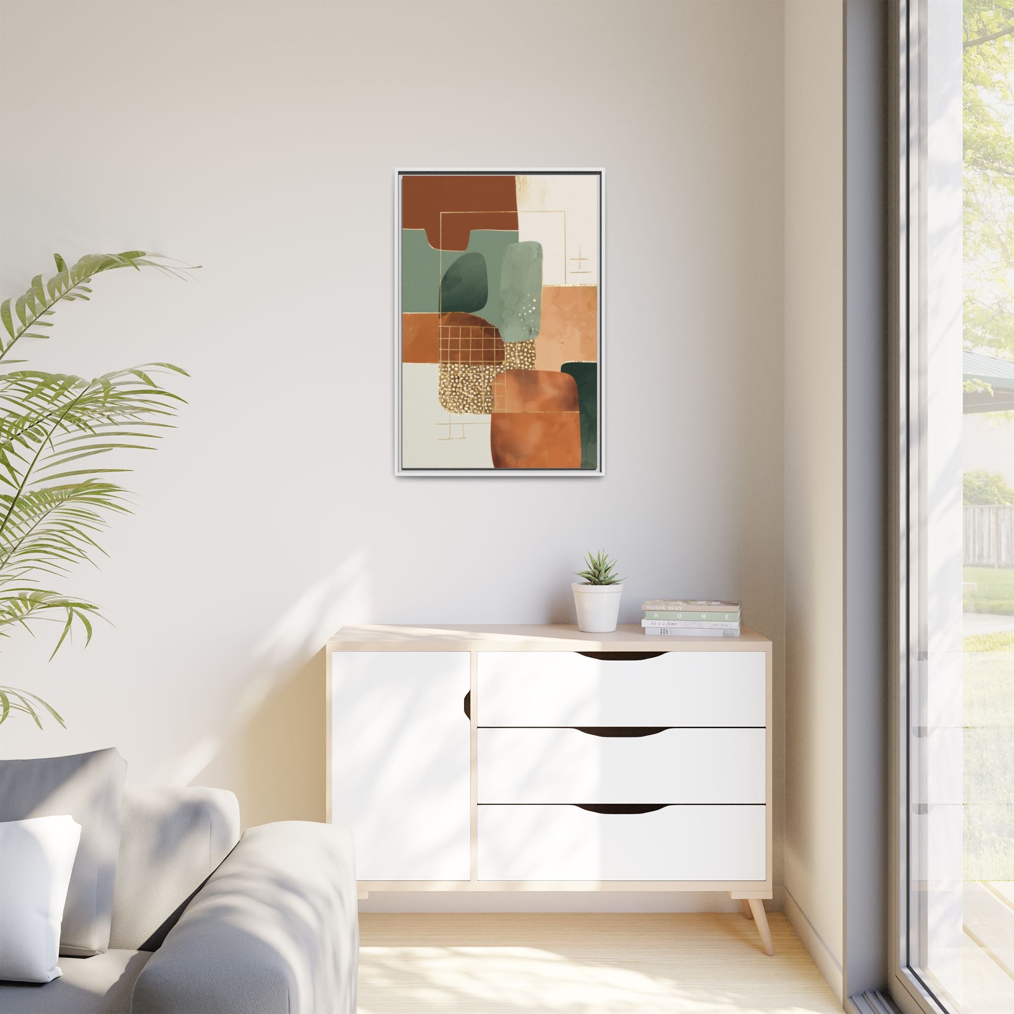 Geometric Harmony: Abstract Minimalist Art, Mid-Century Modern Design, Organic Shapes Composition   |   Custom Orders Accepted