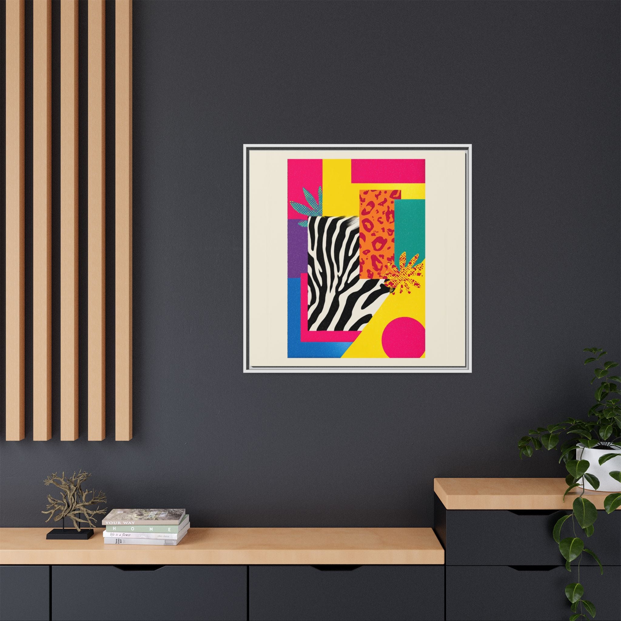 Zebra Stripes & Leopard Spots: 80s Pop Art Design, Memphis Style Graphic, Geometric Color Block Pattern   |   Custom Orders Accepted