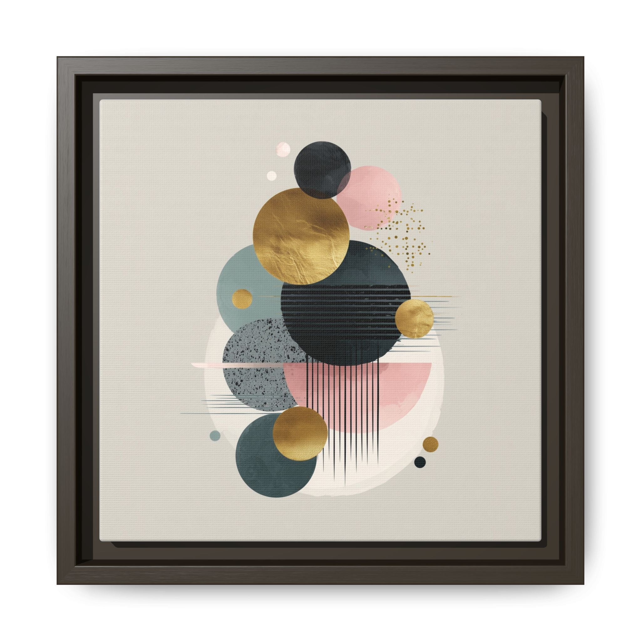 Geometric Harmony: Intersecting Circles, Mid-Century Modern Design, Abstract Metallic Composition   |   Custom Orders Accepted