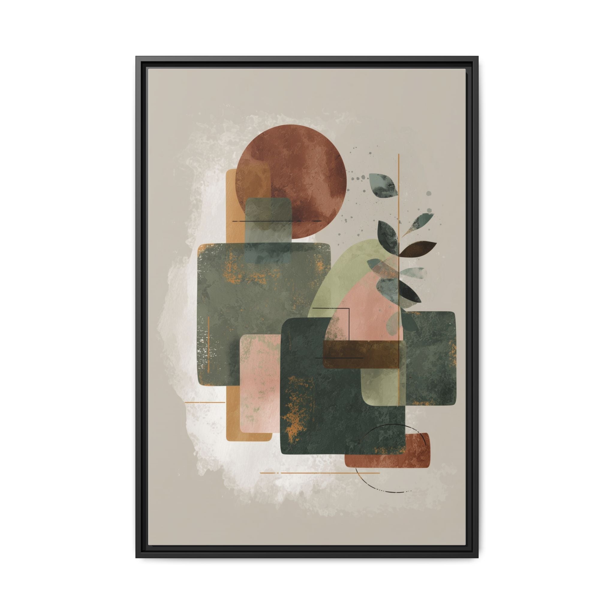 Geometric Harmony: Abstract Watercolor Composition, Mid-Century Modern Design, Organic Shapes   |   Custom Orders Accepted