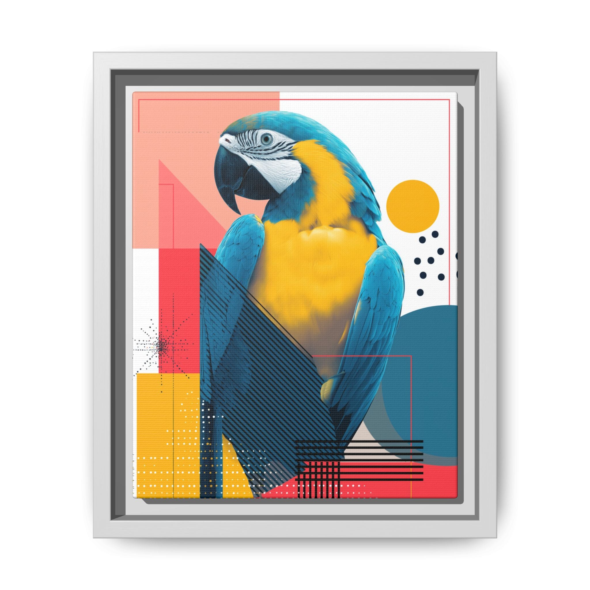 Macaw in Geometry: Vibrant Wildlife Digital Art, Modernist Design Fusion   |    Custom Orders Available