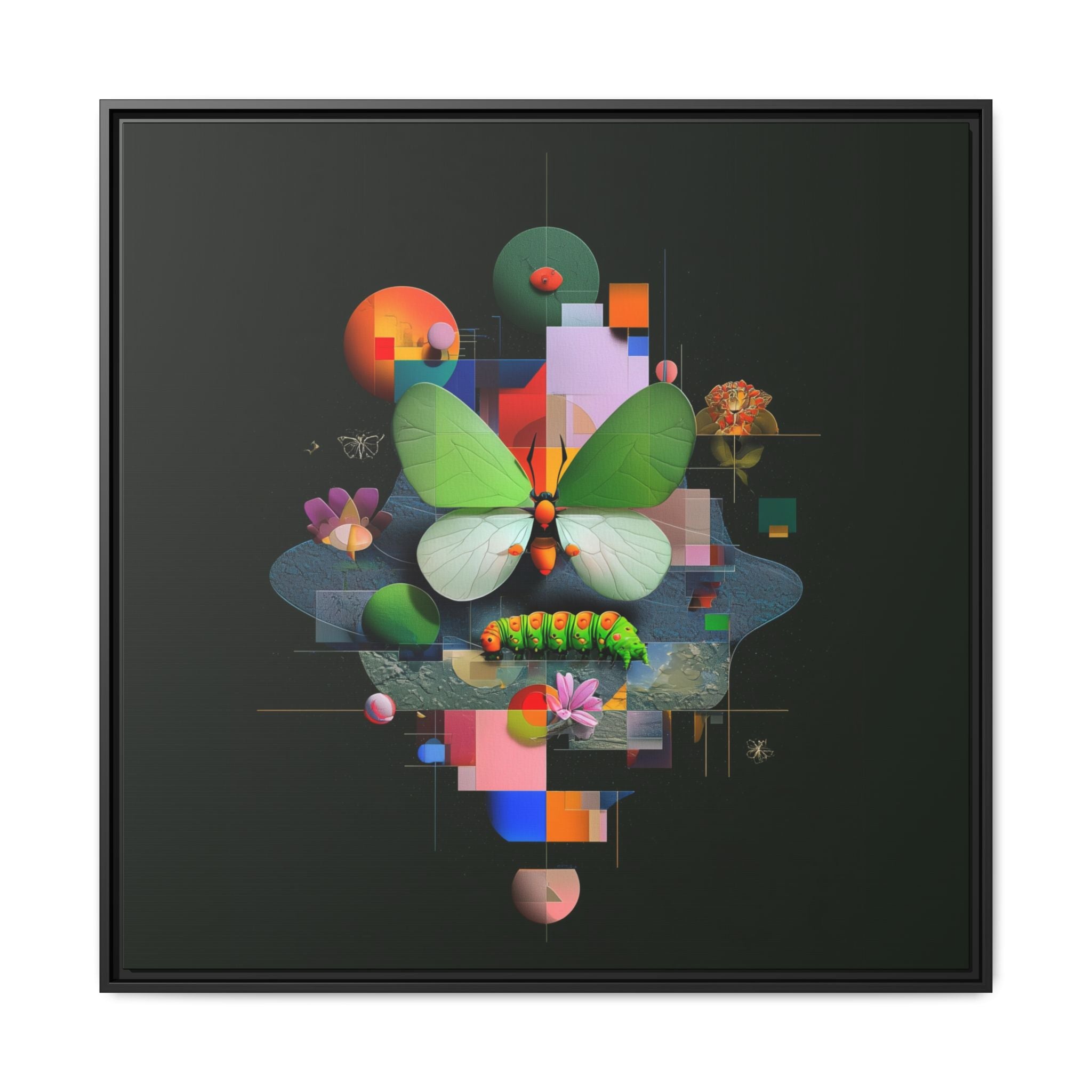 Geometric Metamorphosis: Abstract Nature Composition, Digital Cubist Butterfly Art   |    Custom Orders Available