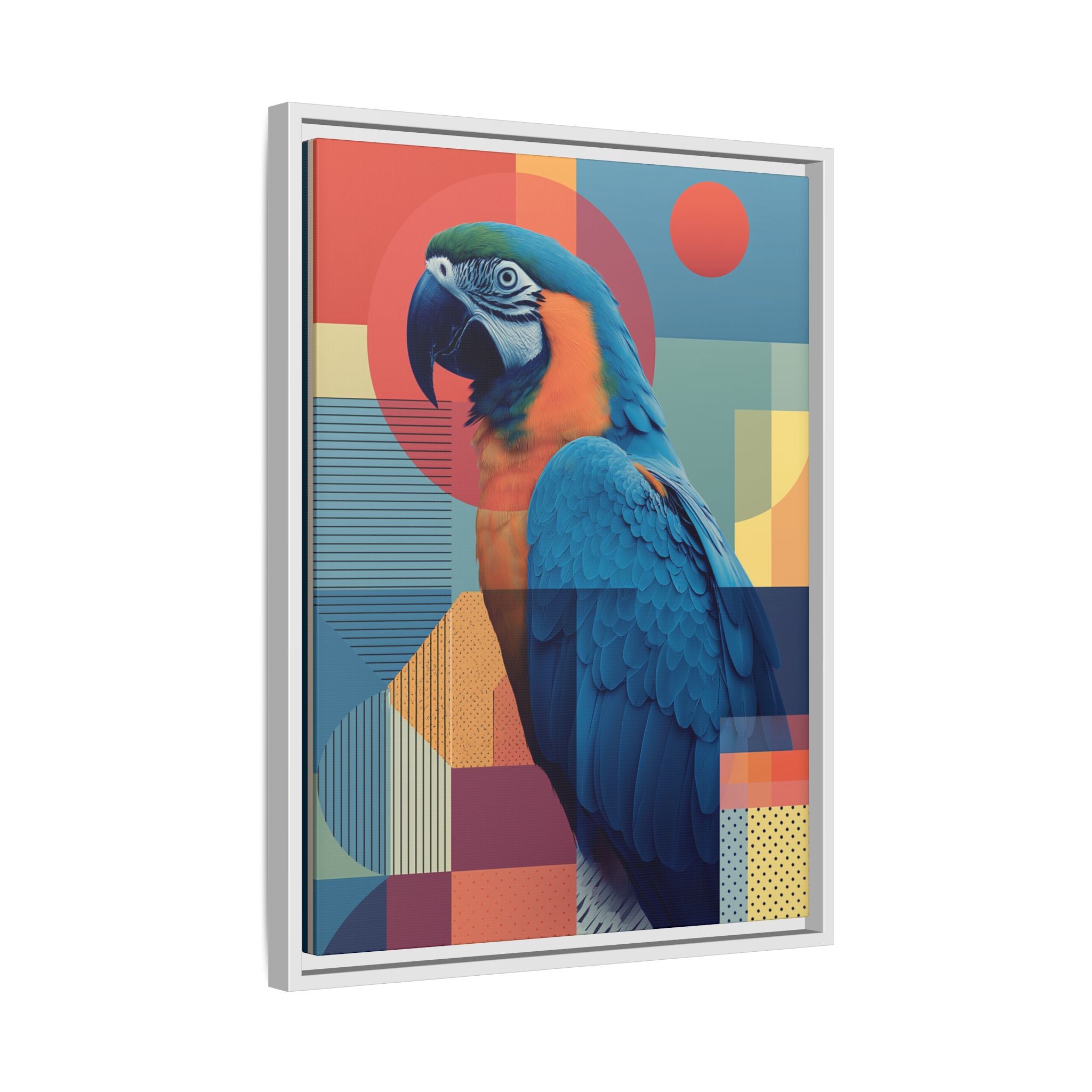 Geometric Macaw: Prismatic Wildlife Fusion, Modern Abstract Composition   |    Custom Orders Available