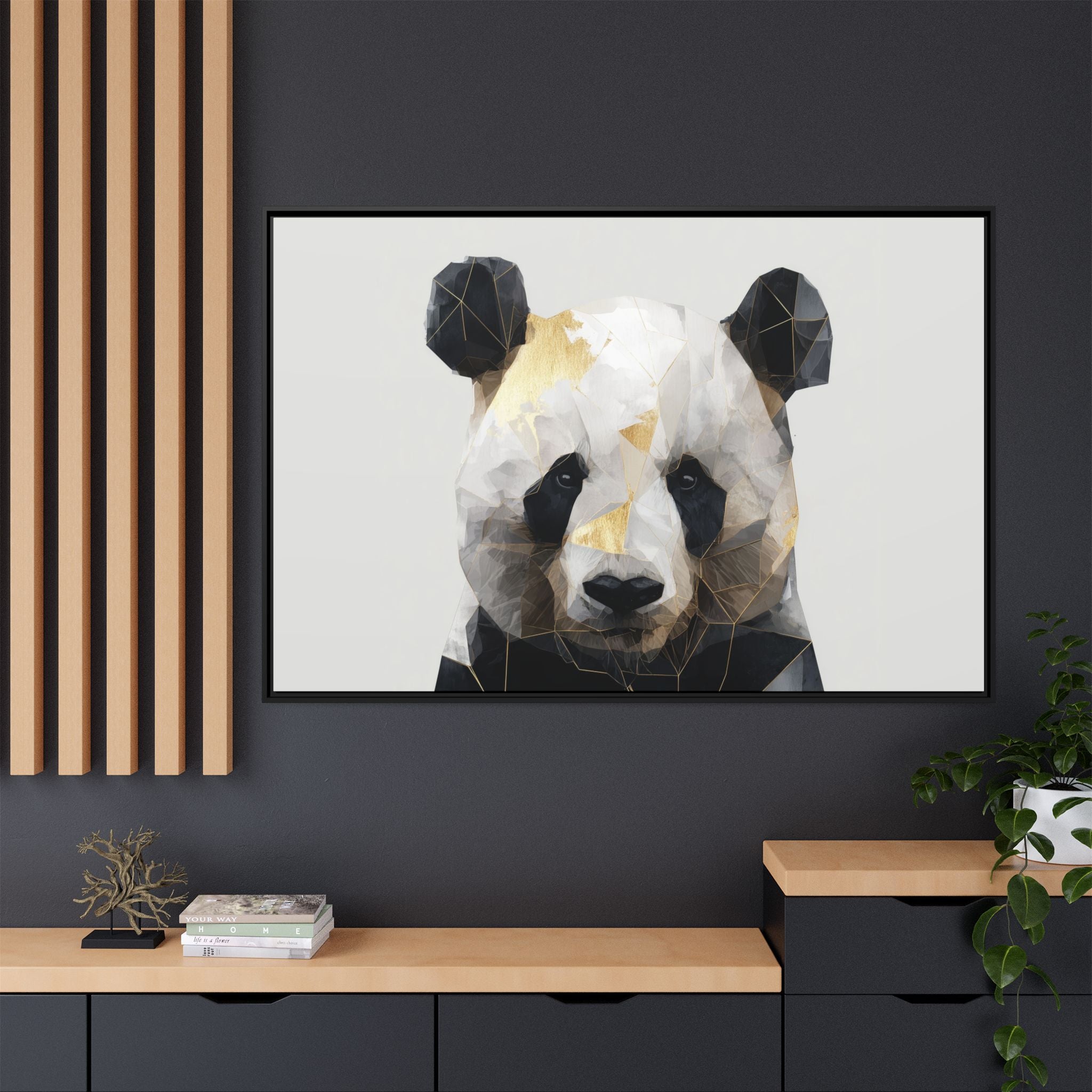 Fractal Panda: Geometric Digital Art, Low Poly Wildlife Portrait   |  Personalized & Custom Orders Available