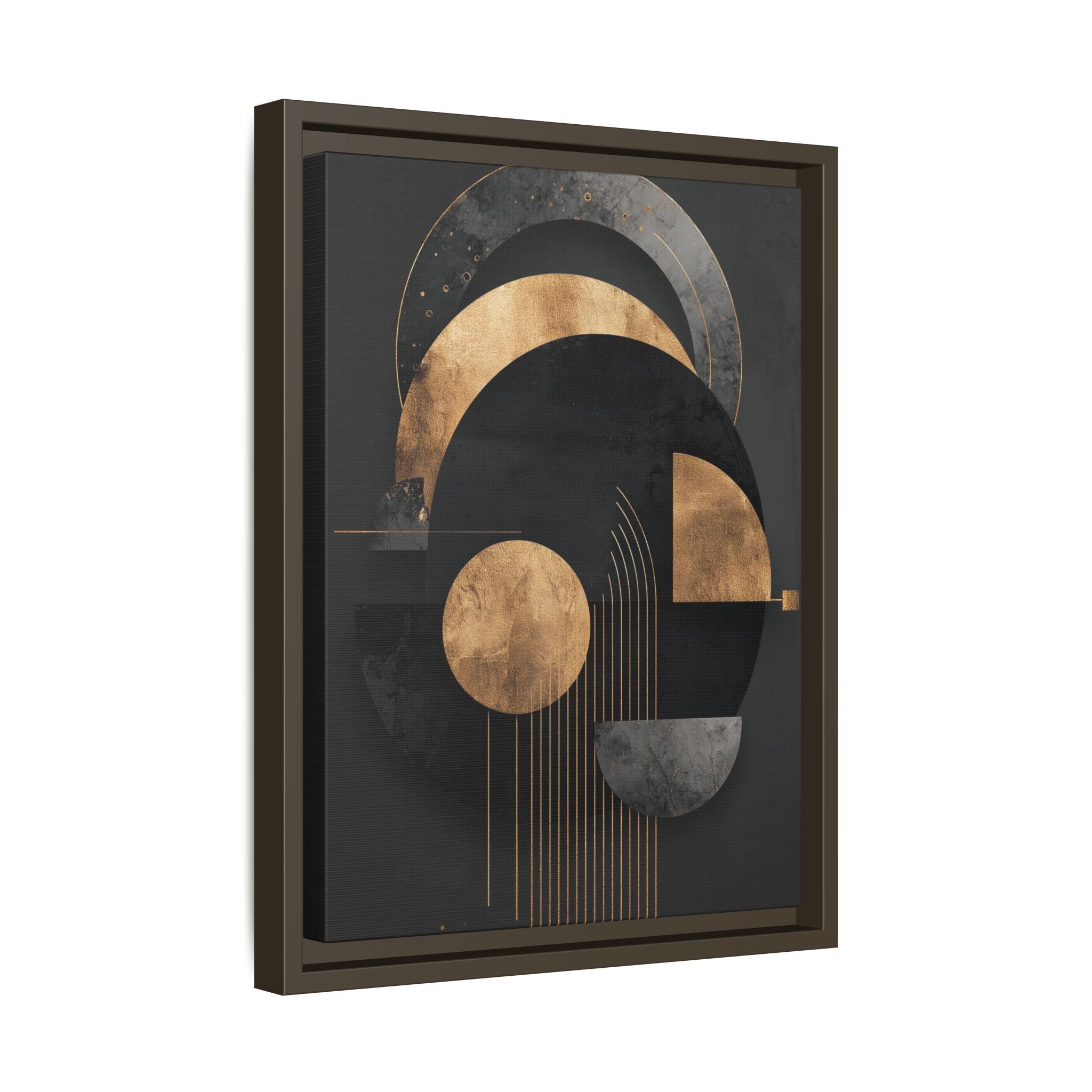 Geometric Resonance: Abstract Gold and Black Design, Minimalist Architectural Art, Modern Metallic Composition   |   Custom Orders Accepted