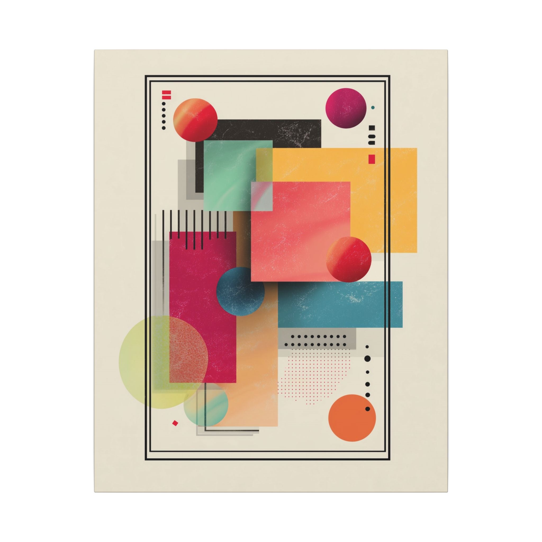 Geometric Dynamism: Bauhaus Abstraction, Translucent Shapes, Modernist Composition   |   Custom Orders Accepted