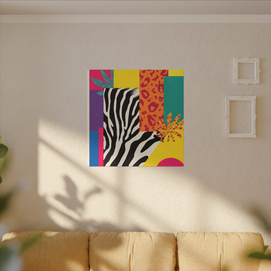 Pop Geometry: Zebra Leopard Fusion, Geometric Color Block, Modern Abstract Design   |   Custom Orders Accepted