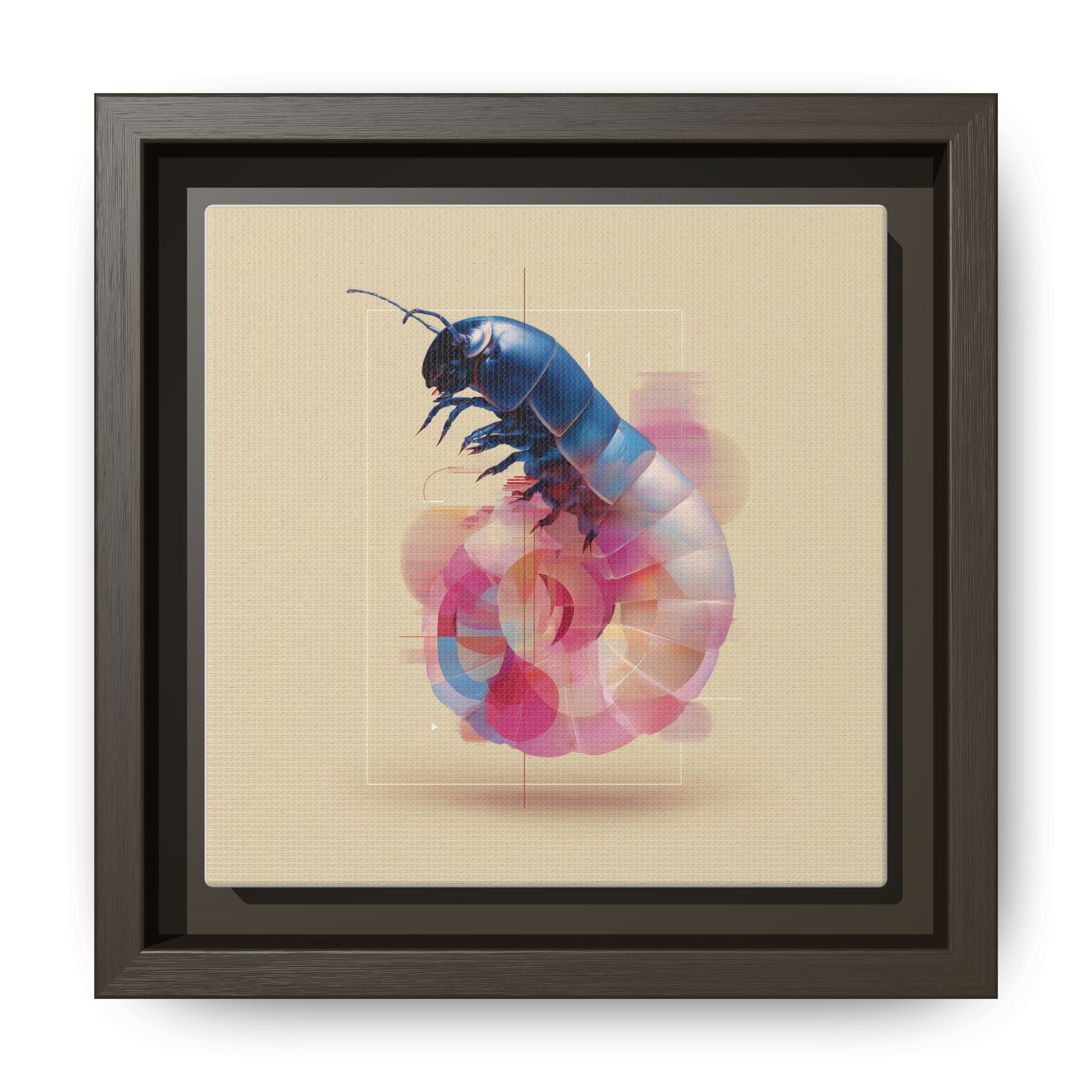 Exoskeleton Enigma: Digital Glitch Isopod, Metallic Crustacean Portrait   |  Personalized & Custom Orders Available