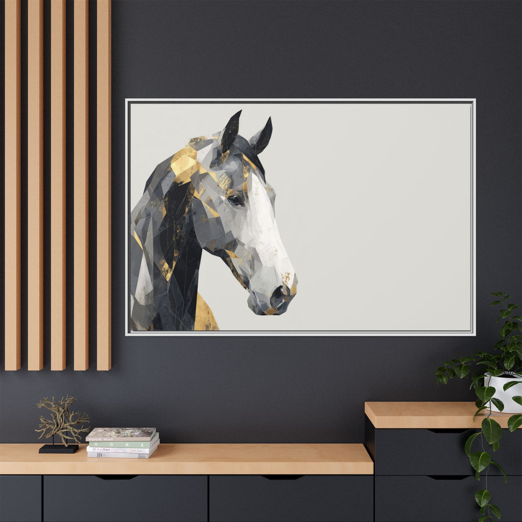 Geometric Stallion: Cubist Equine Art, Modern Metallic Polygonal Design   |  Personalized & Custom Orders Available