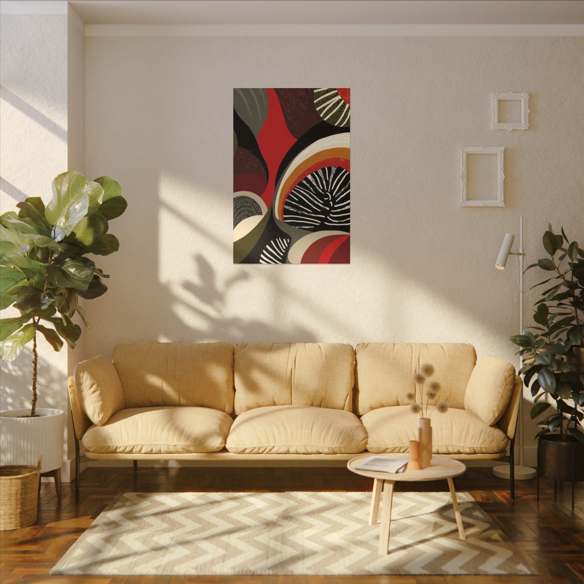 Harmonic Convergence: Organic Geometry, Mid-Century Modern Abstract, Earthy Palette Composition   |   Custom Orders Accepted