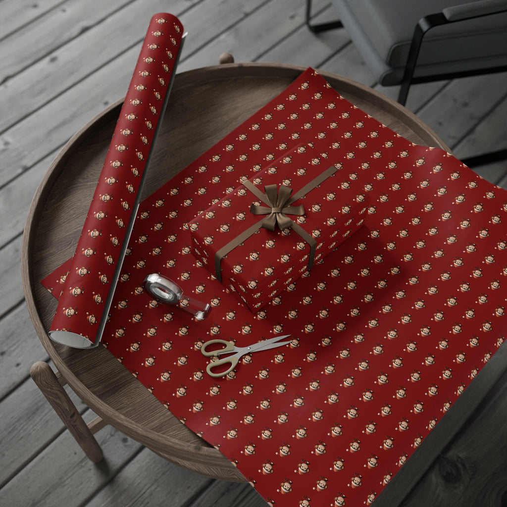 Festive Wrapping Paper - Cute Holiday Designs with Monkeys , Gift Wrapping, Christmas, Birthday, Baby Shower, Jungle Theme