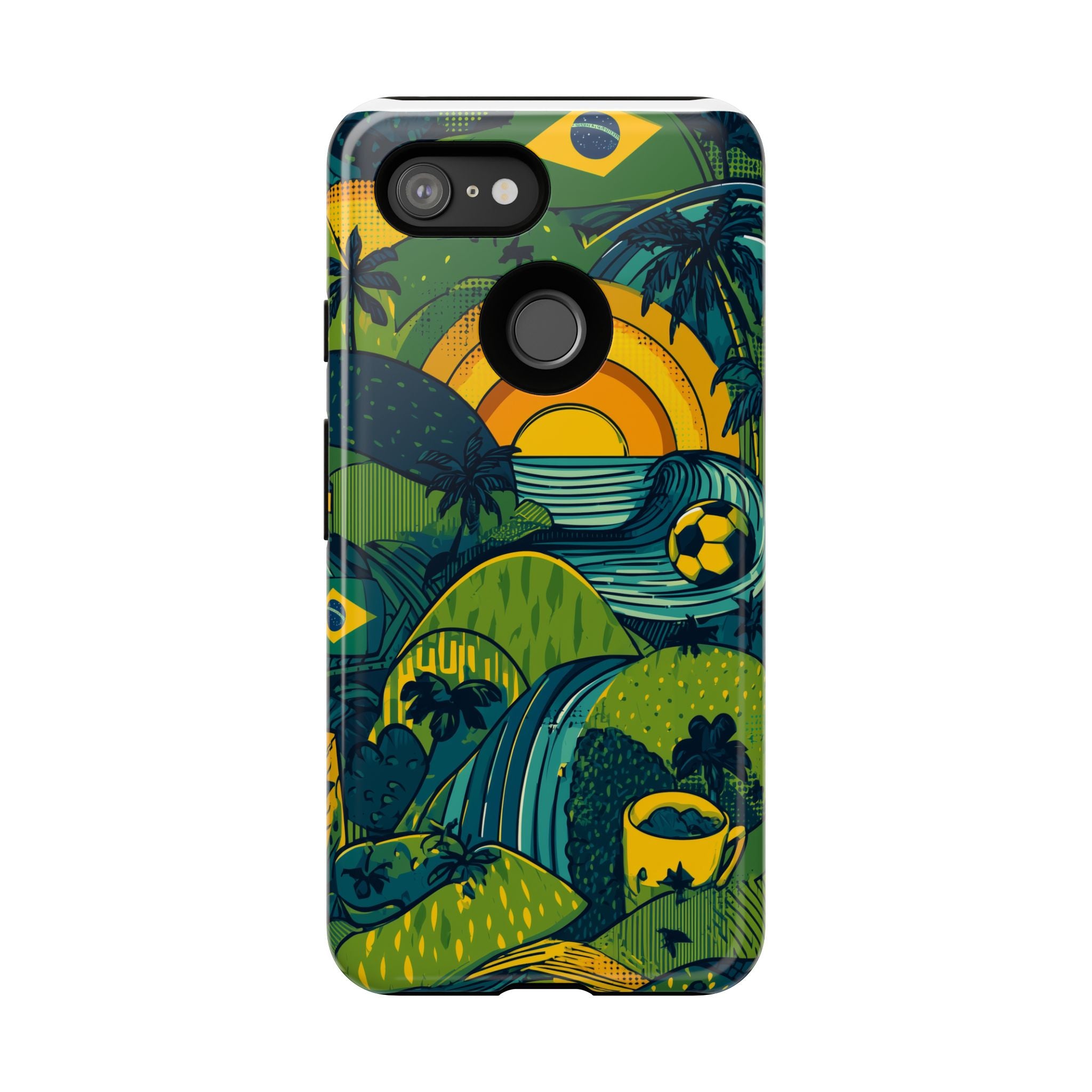 Brazil Tough Cases: Sporty Tropical Phone Case, Fun Beach Vibe Phone Accessory, Summer Travel Gift, Colorful Phone Cover, Casual Style Tech