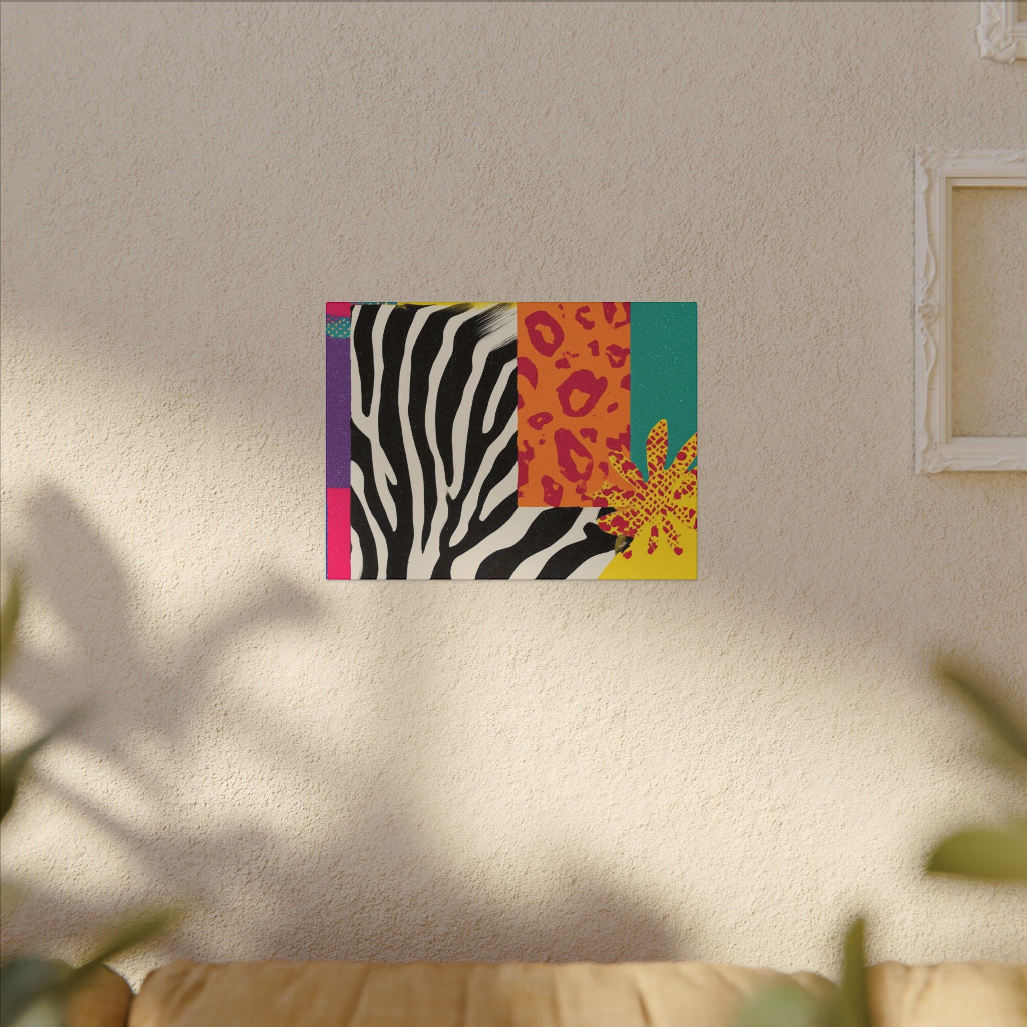 Copy of Pop Geometry: Zebra Leopard Fusion, Geometric Color Block, Modern Abstract Design   |   Custom Orders Accepted