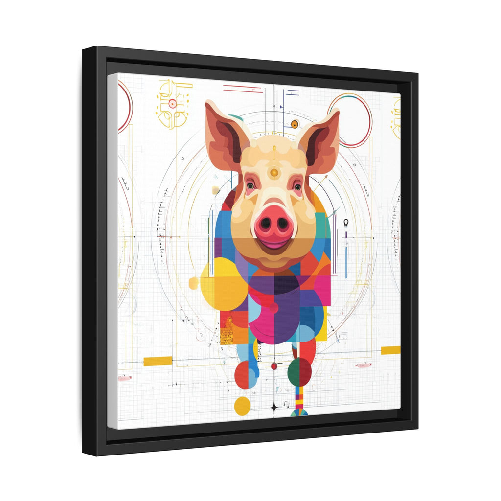 Geometric Pig: Digital Cubist Portrait, Mathematical Animal Abstraction   |    Custom Orders Available