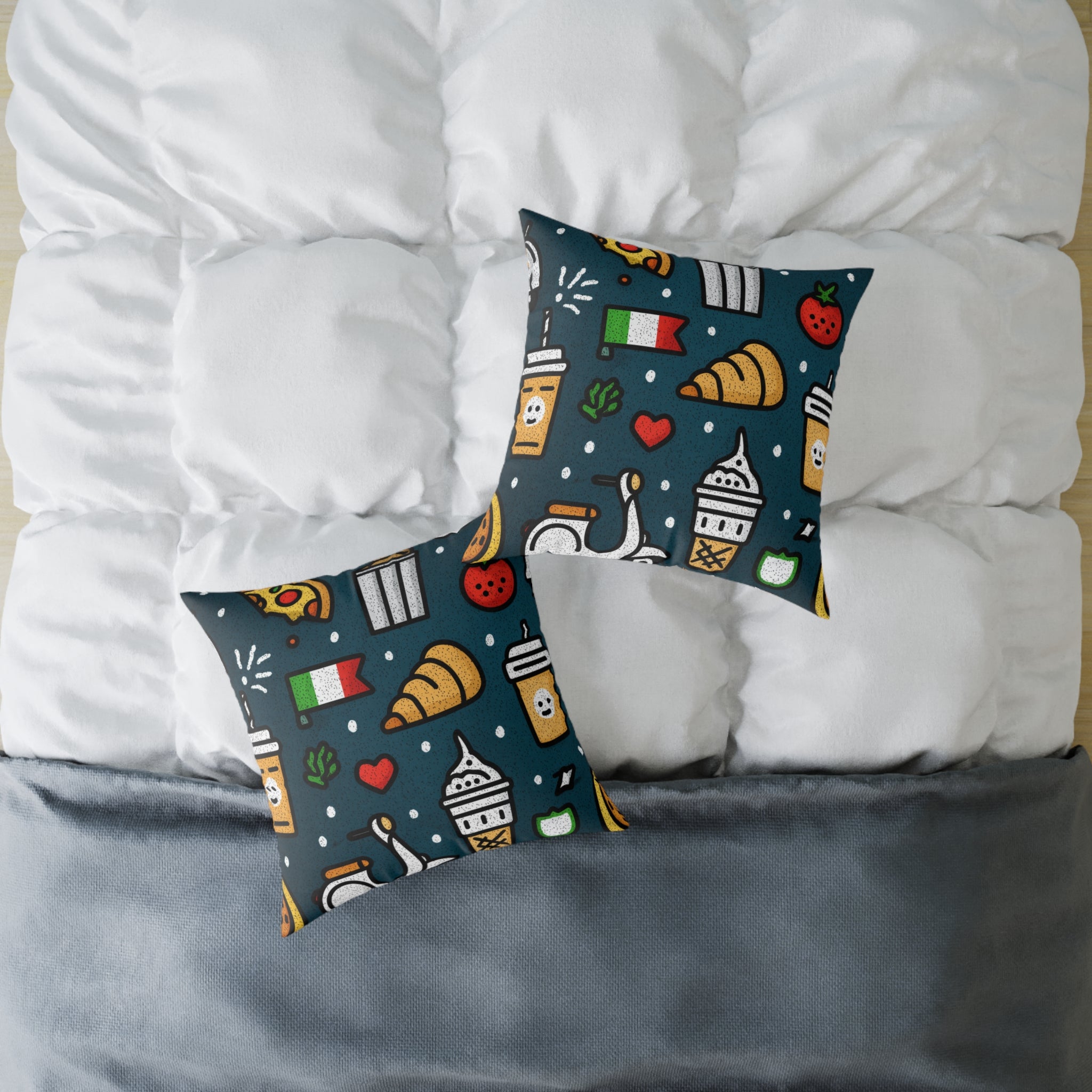 Charming Italy Themed Decorative Pillow, Cozy Couch Accent, Kitchen Decor, Gift for Food Lovers, Fun Home Accessories