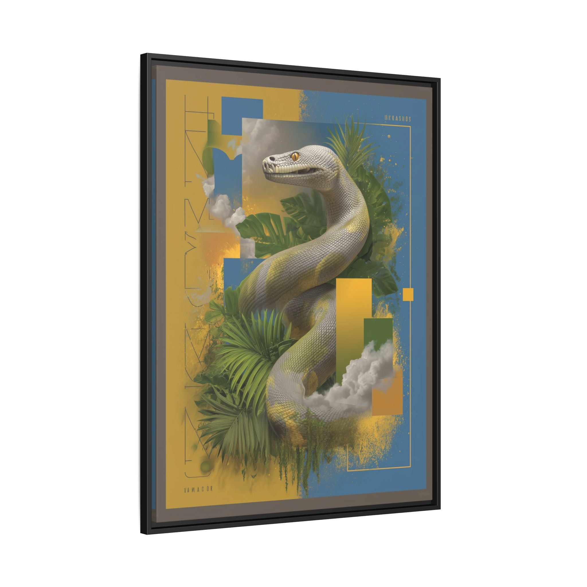 Serpent of Surreal Geometries: Tropical Hyperrealism, Digital Snake Illustration   |    Custom Orders Available