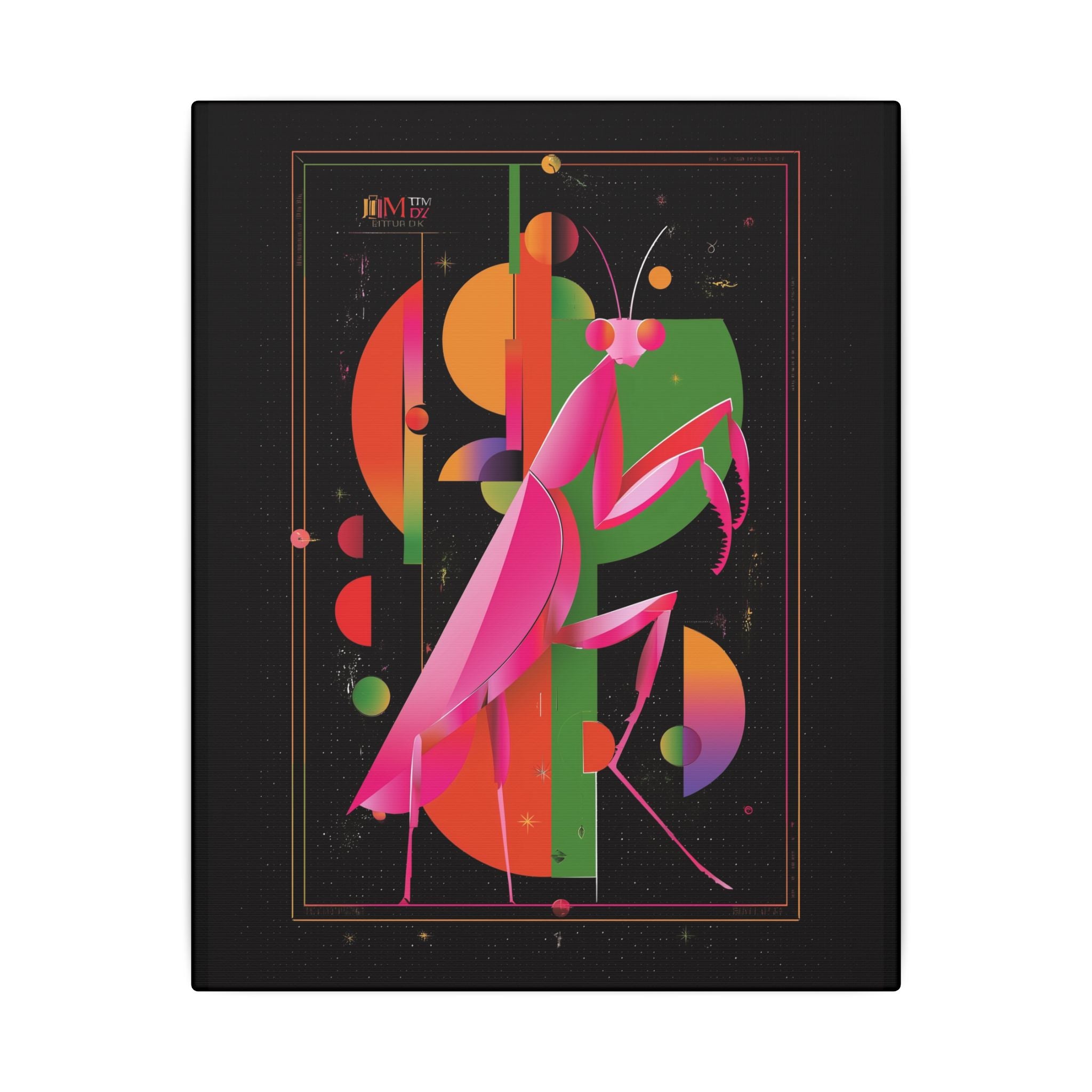 Cosmic Mantis: Geometric Insect Illustration, Cubist Space Design   |    Custom Orders Available