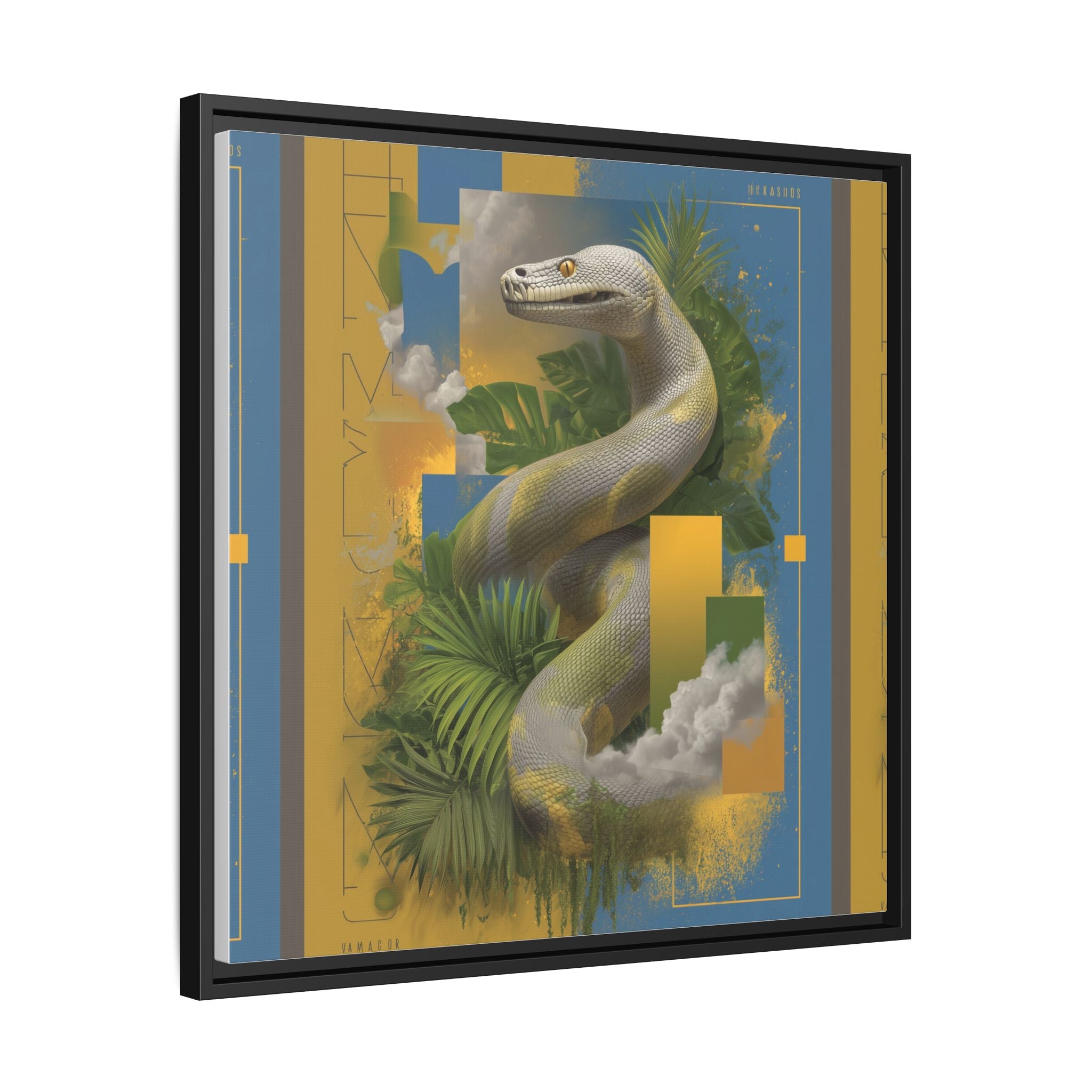 Serpent of Surreal Geometries: Tropical Hyperrealism, Digital Snake Illustration   |    Custom Orders Available
