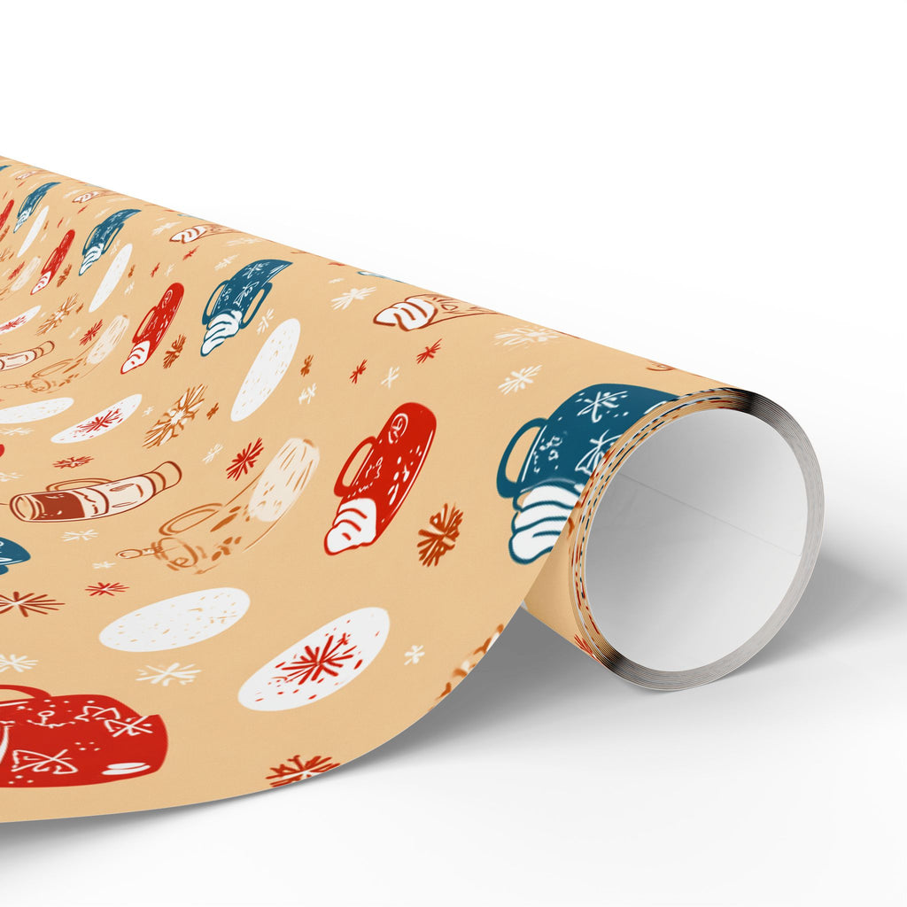 Wrapping Paper — Cozy Mittens & Snowflake Gift Wrap (Holiday Winter Pattern)