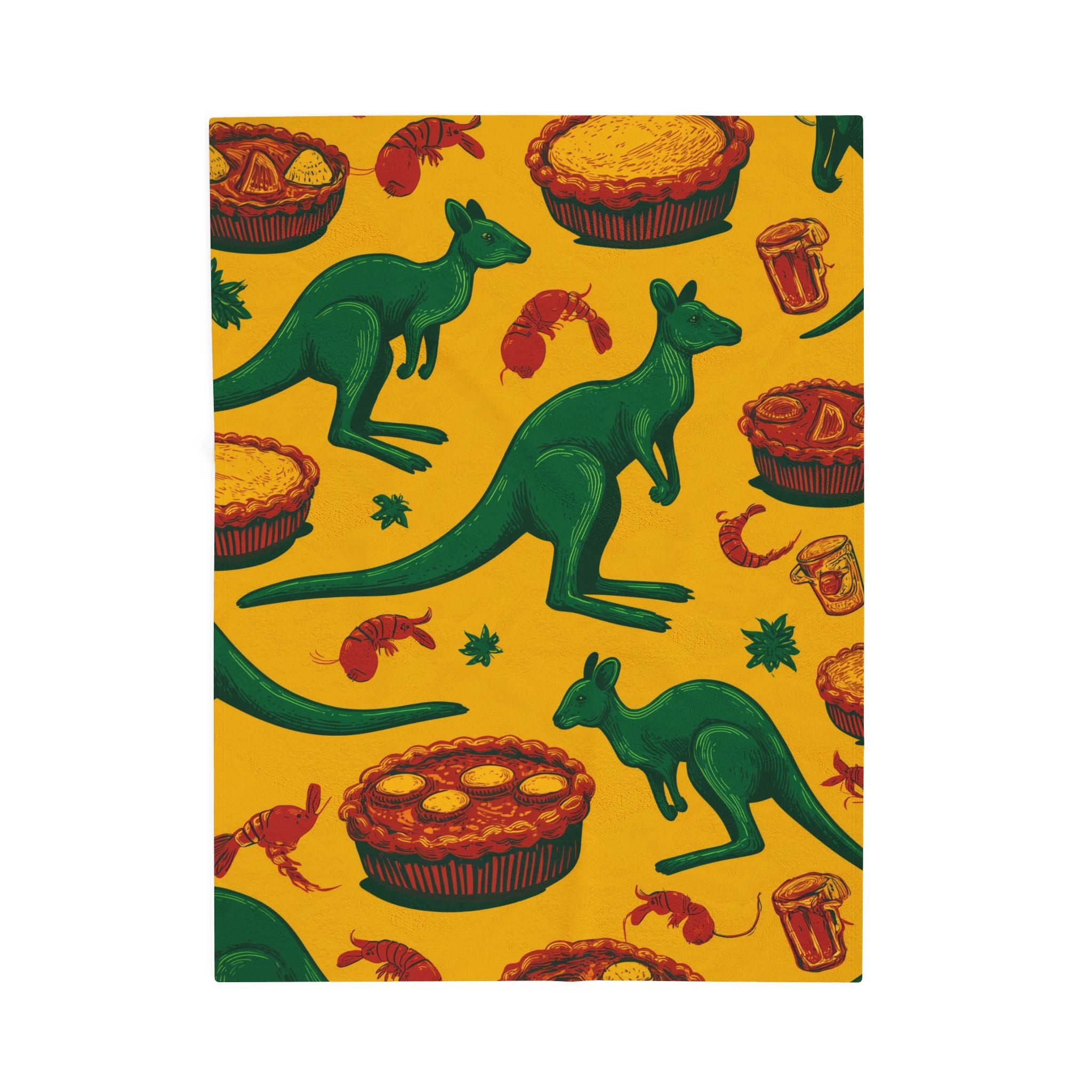 Aussie Bounty Quilt Doona Duvet Cover : Whimsical Kangaroo Woodcut, Vintage Australian Pattern Art   |   Custom Orders Accepted