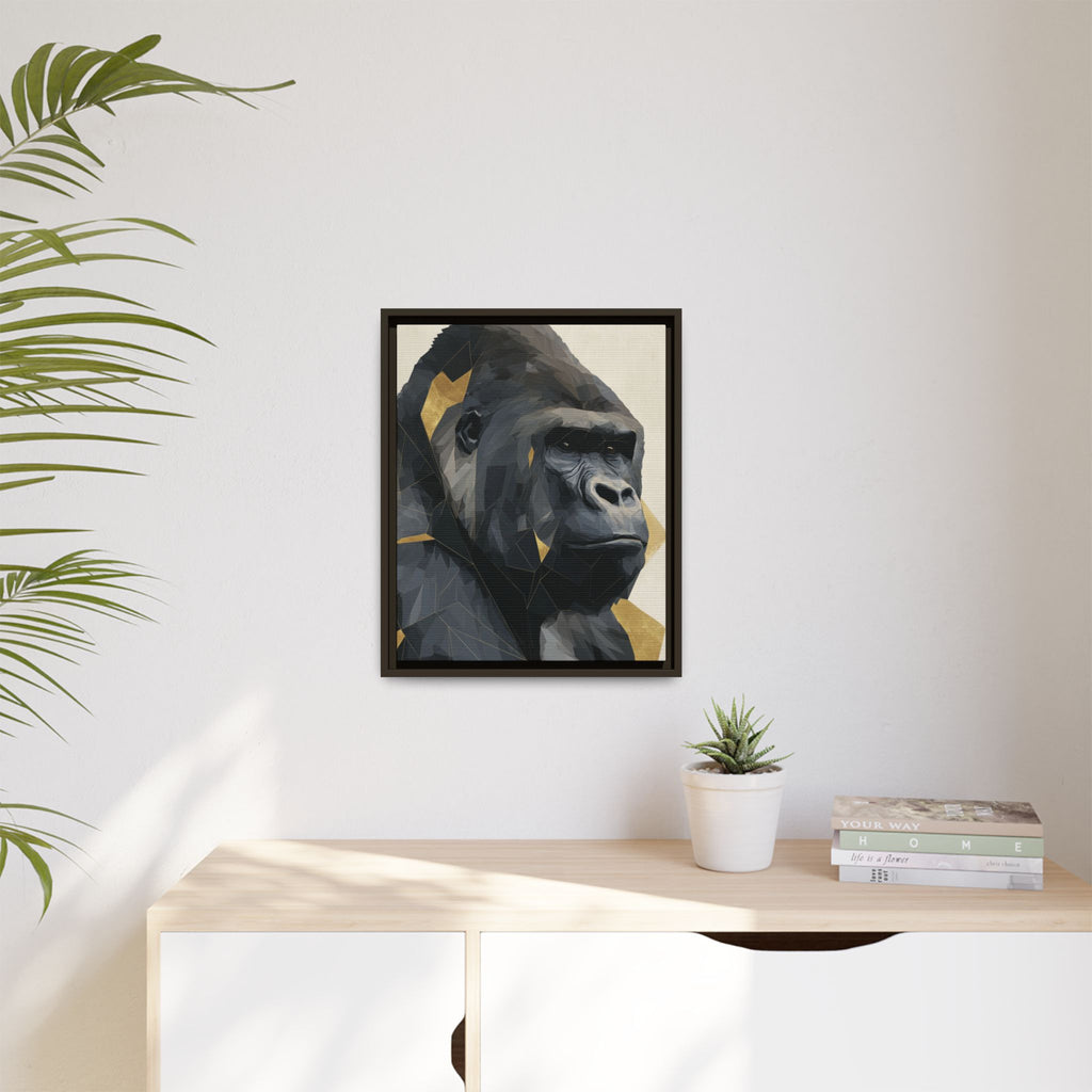 Primal Geometry: Polygonal Gorilla Portrait, Modern Metallic Wildlife Art   |  Personalized & Custom Orders Available
