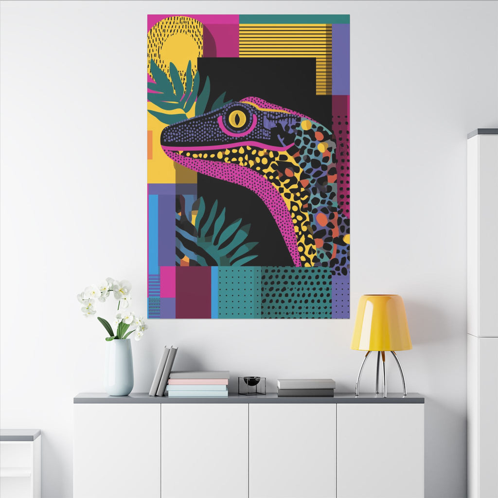 Geometric Reptile Fusion: Pop Art Lizard, Mosaic Textures, Vibrant Color Blocks   |  Personalized & Custom Orders Available