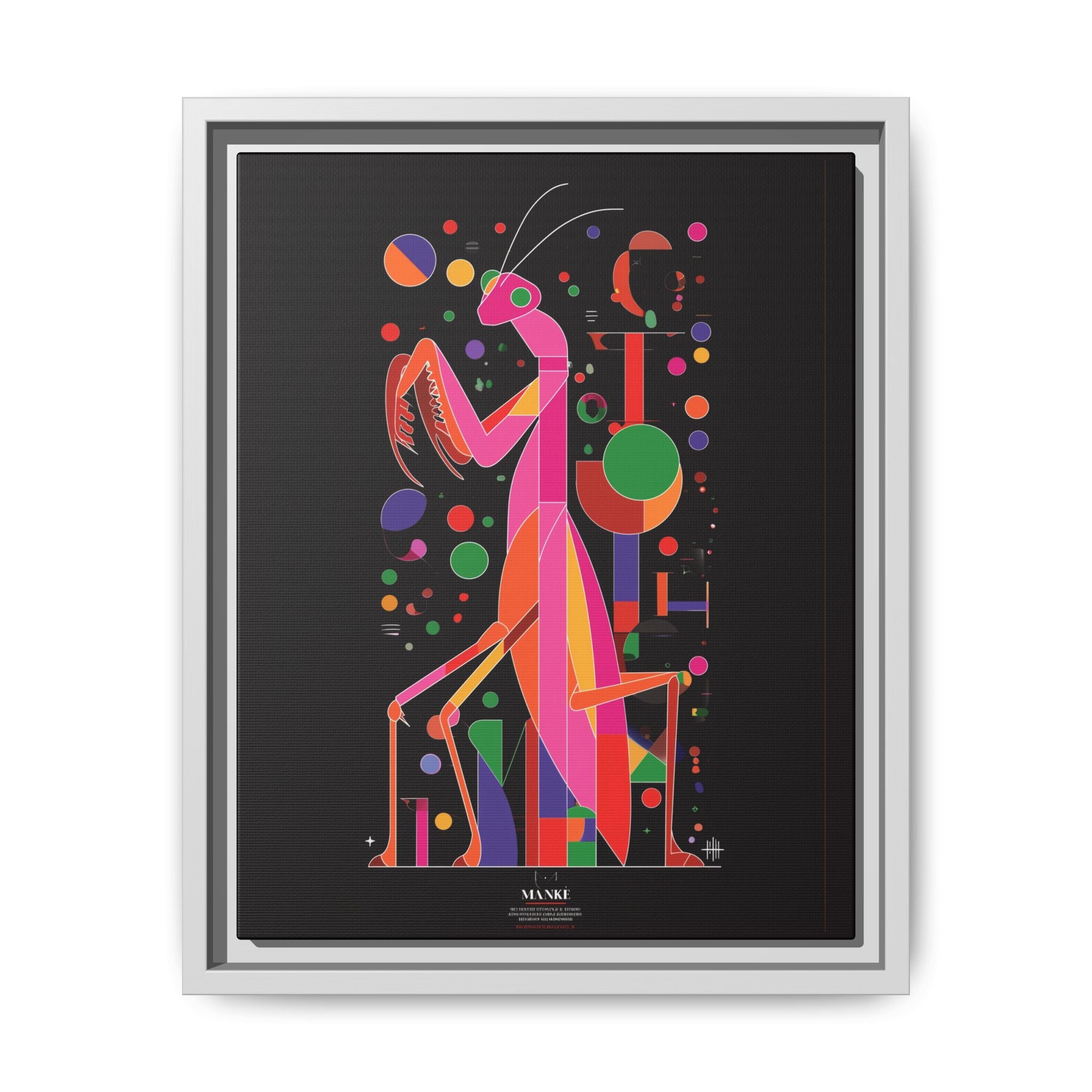 Mantis Geometrica Framed Print : Cubist Insect Design, Vibrant Graphic Poster Art   |   Custom Orders Available
